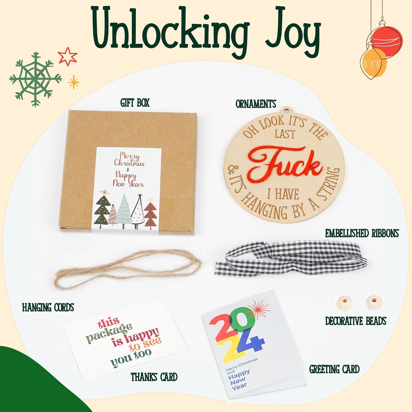 Funny Christmas Ornaments 2025, Funny Adult Snowman Ornament, Naughty Christmas Decorations, Hilarious Gift Exchange Ideas for Friends, Dirty Santa Gifts for Adults, White Elephant Gifts (F*Ck)