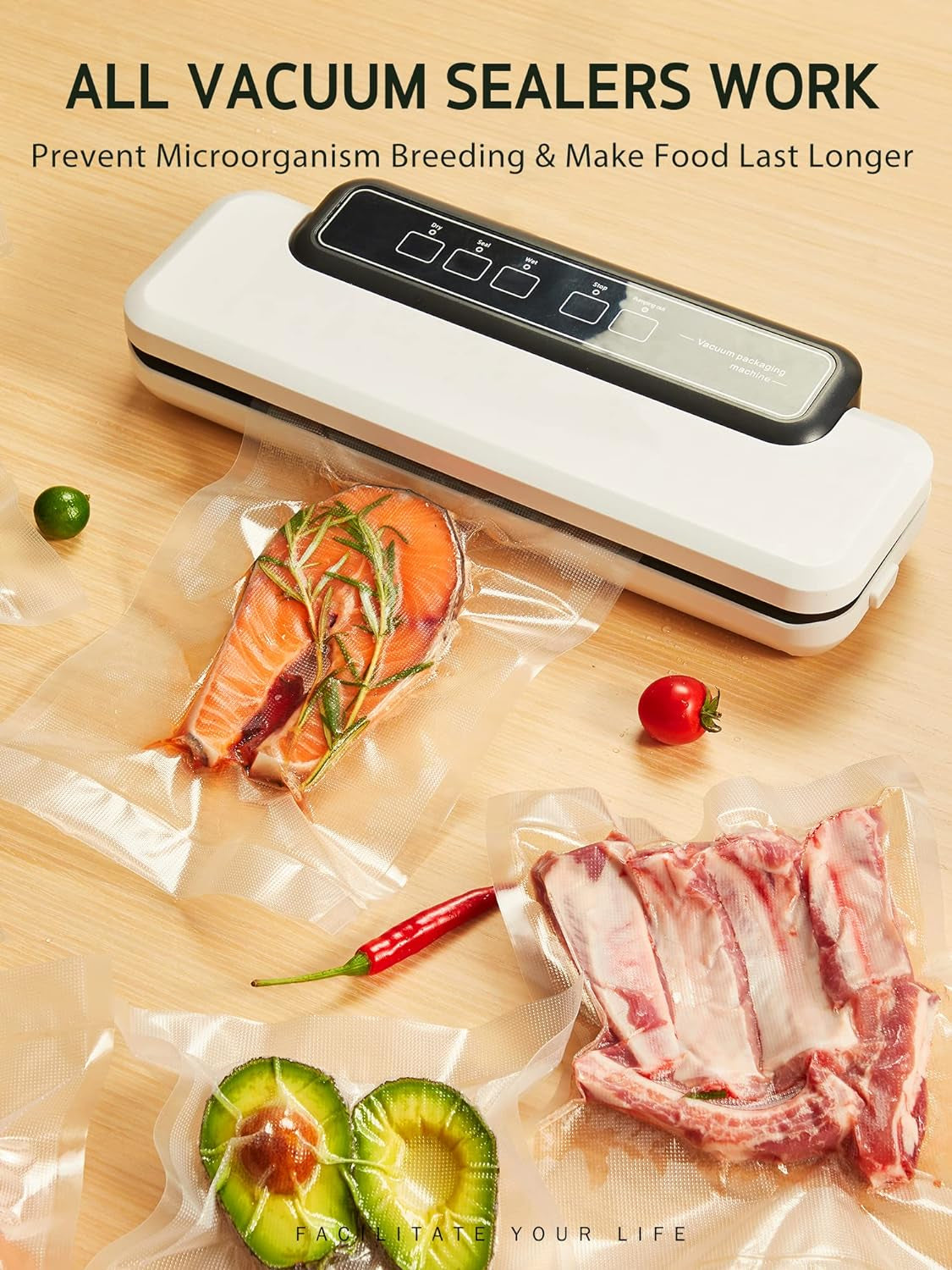 11" X 150' Food Vacuum Seal Roll Keeper with Cutter Dispenser, Commercial Grade Vacuum Sealer Bag Rolls, BPA Free Food Vac Bags, Ideal for Storage, Meal Prep and Sous Vide