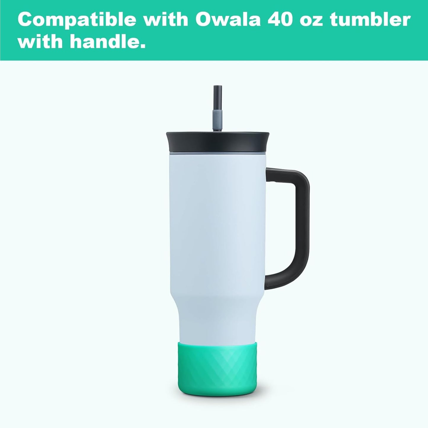 Silicone Boot for Owala 40 Oz Tumbler with Handle, Anti-Slip Protective Sleeve for Stainless Steel Triple Layer Insulated Travel Tumbler Accessories