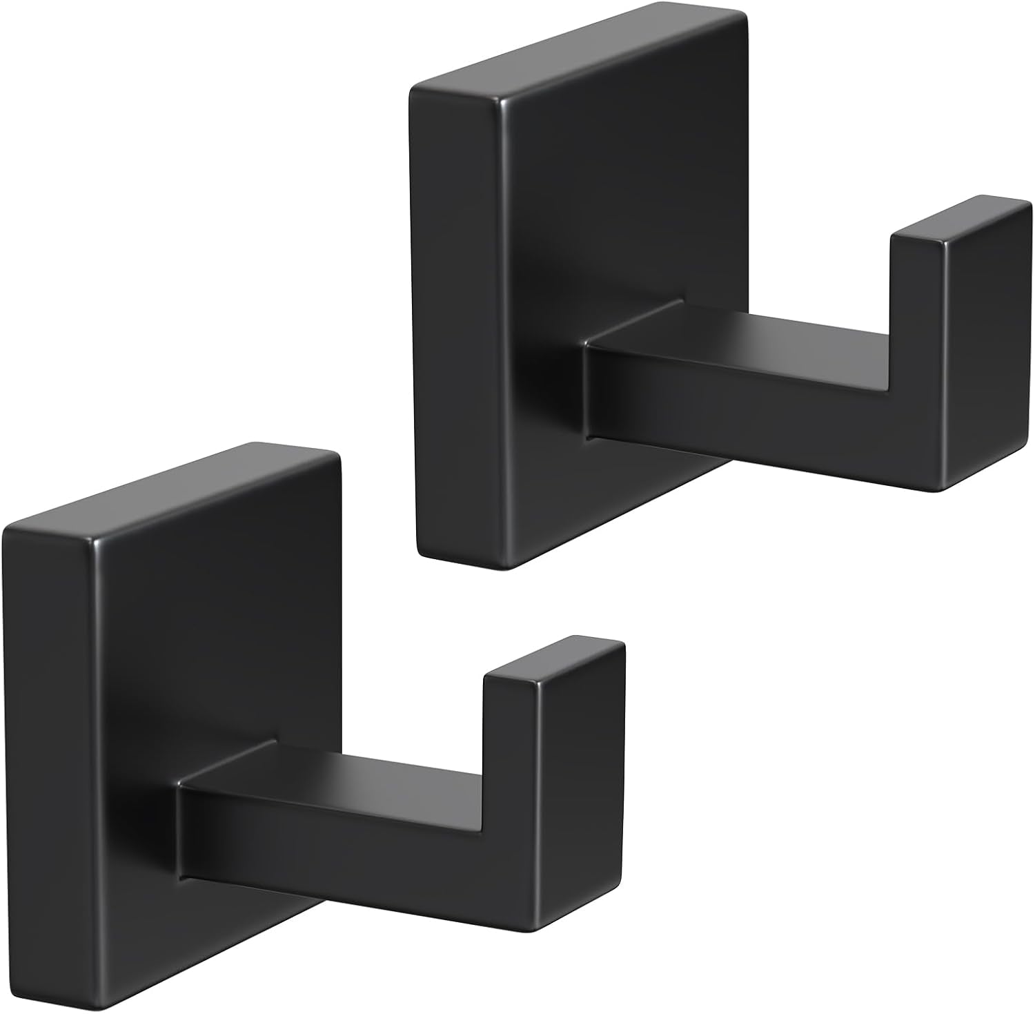 2 Pack Robe Towel Hooks for Bathrooms Matte Black Coat Hooks for Hanging Stainless Steel Heavy Duty Wall Mounted Shower Hooks Wall Hooks for Kitchen Bedroom,Hotel,Pool (Drilling)