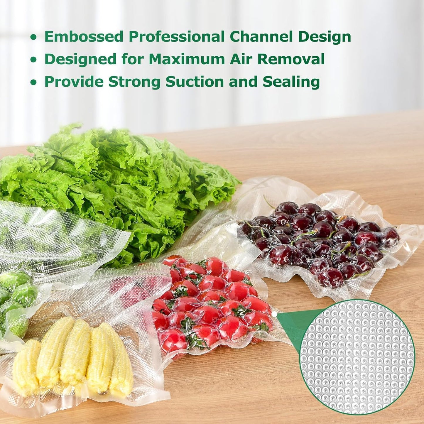 Vacuum Sealer Bags Food Rolls 6 Packs - 8" X 20' & 11" X 20', Commercial Grade Seal a Meal Bags for Storage Food and Sous Vide, BPA Free, Customized Size for Vacuum Sealer
