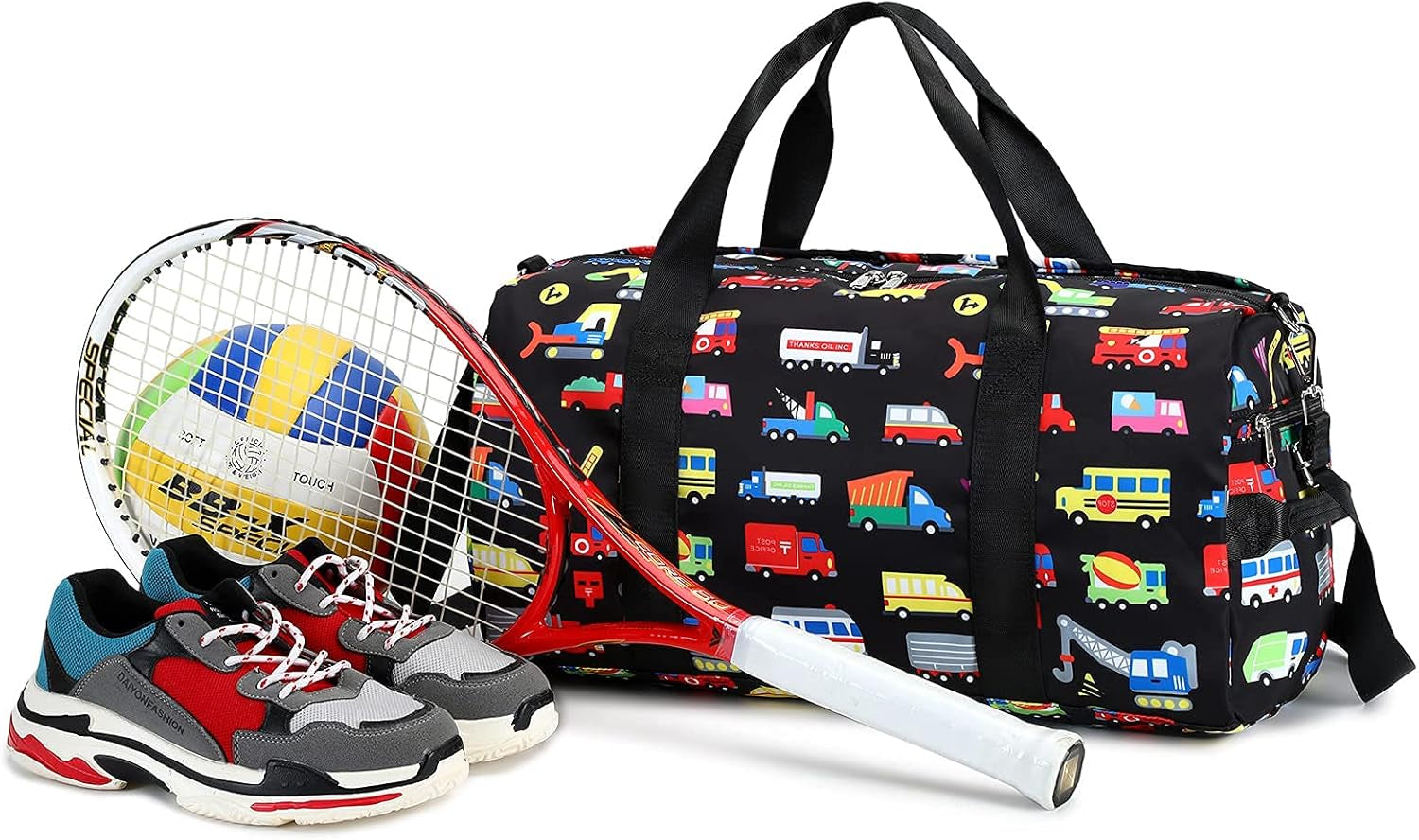 Kids Duffle Bag for Boys Girls Water Resistant Small Gym Bag Overnight Weekender Travel Tote with Shoe Compartment and Wet Pocket