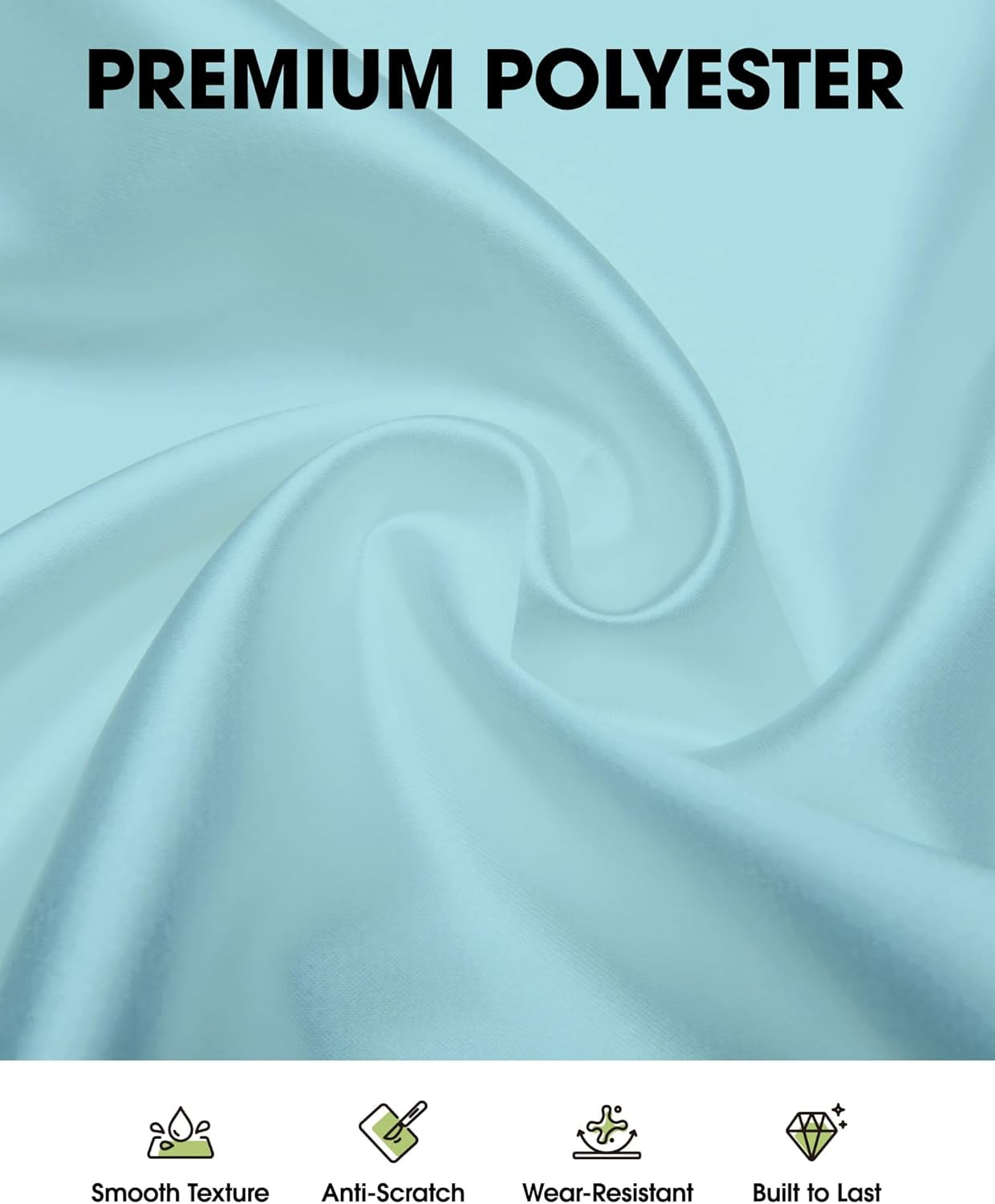 Rectangle Table Cloth 60" X 102" – Durable Polyester Tablecloth Offers Reusable & Washable Protection, Ideal for Outdoor Party, Picnic, Wedding, Banquet and Birthday, 2 Pack, Baby Blue