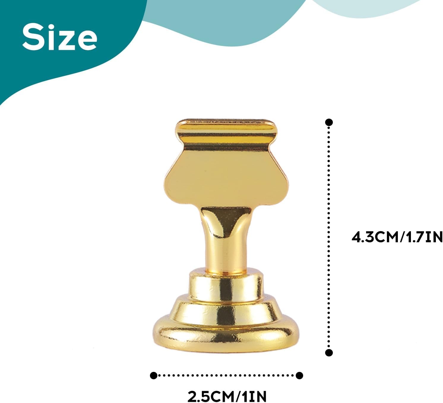 16 Pieces Table Card Holder Place Card Holders 1.7 Inches Gold Steel Card Holders for Photos, Food Signs, Memo Notes, Weddings, Restaurants, Birthdays. (Gold)