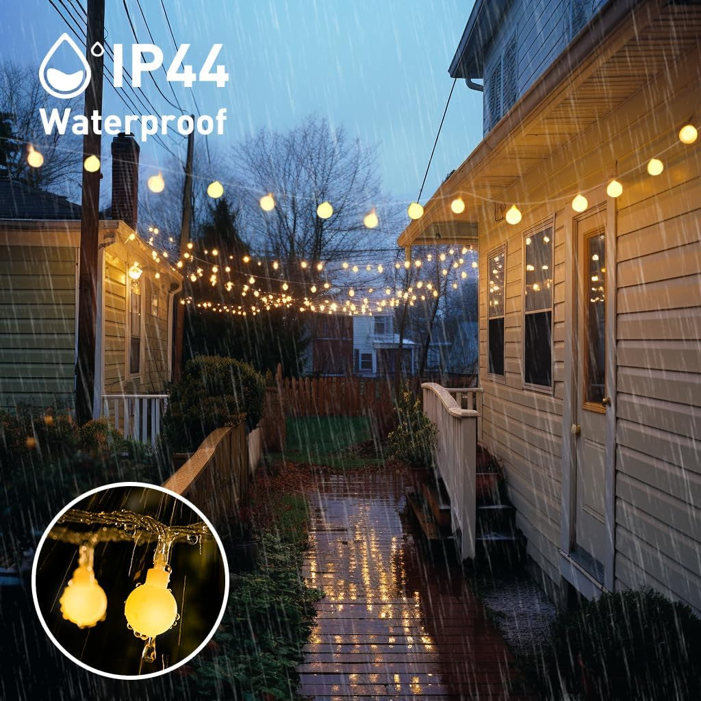 100 LED Connectable Globe String Lights Indoor Bedroom, 33Ft Warm White Christmas String Lights Plug in with Remote, 8 Modes Hanging Fairy Lights Outdoor for Room Classroom Dorm Party Decor