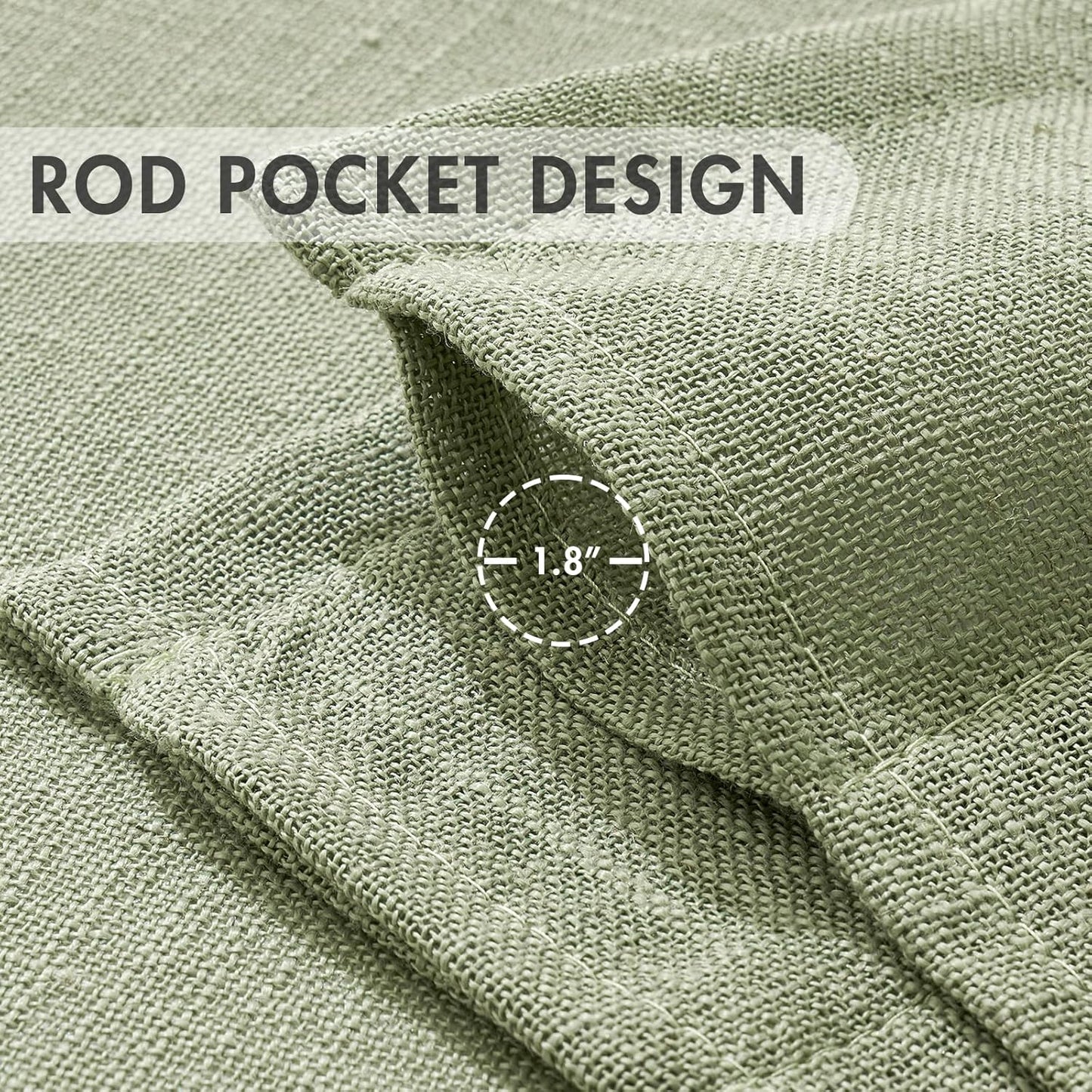 Linen Textured Kitchen Window Curtains over Sink 24 Inch Length Semi Sheer Farmhouse Small Small Curtains for Cafe Bathroom Basement, Short Rod Pocket Tier Curtains 2 Panels W26XL24, Sage Green