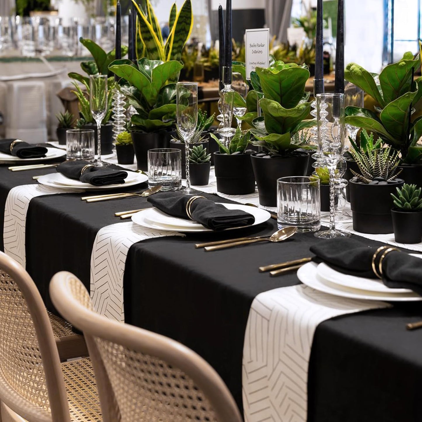 2 Pack Black Tablecloth 60 X 102 Inch, Rectangle 6 Feet Table Cloth - Stain and Wrinkle Resistant Washable Polyester Table Cover for Dining Tables, Buffet Parties and Camping