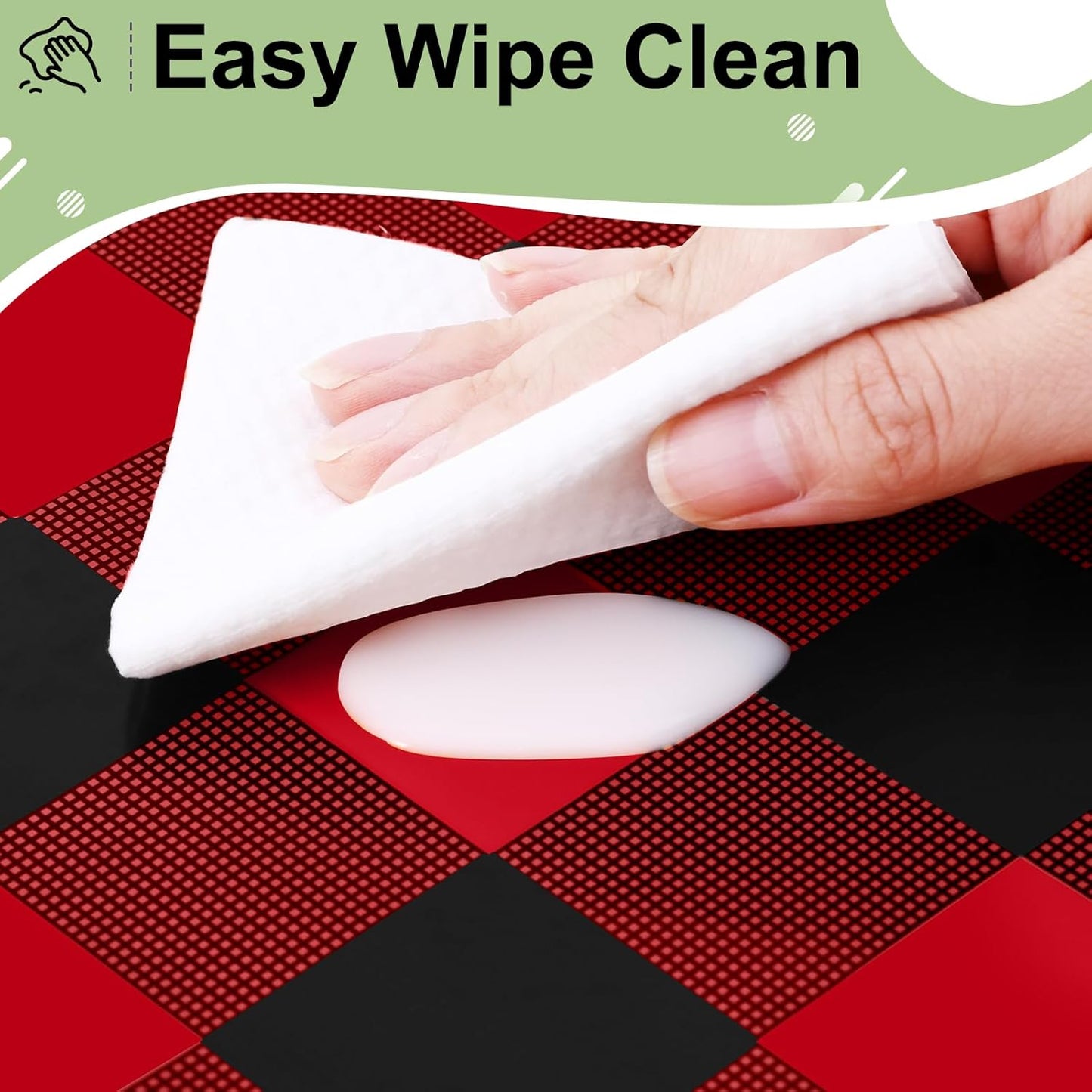 3 Packs Buffalo Disposable Table Cloth, 54 X 108 Inch Waterproof Plastic Tablecloth, Rectangle Black and Red Checkered Table Covers for Picnic, Birthday, Party