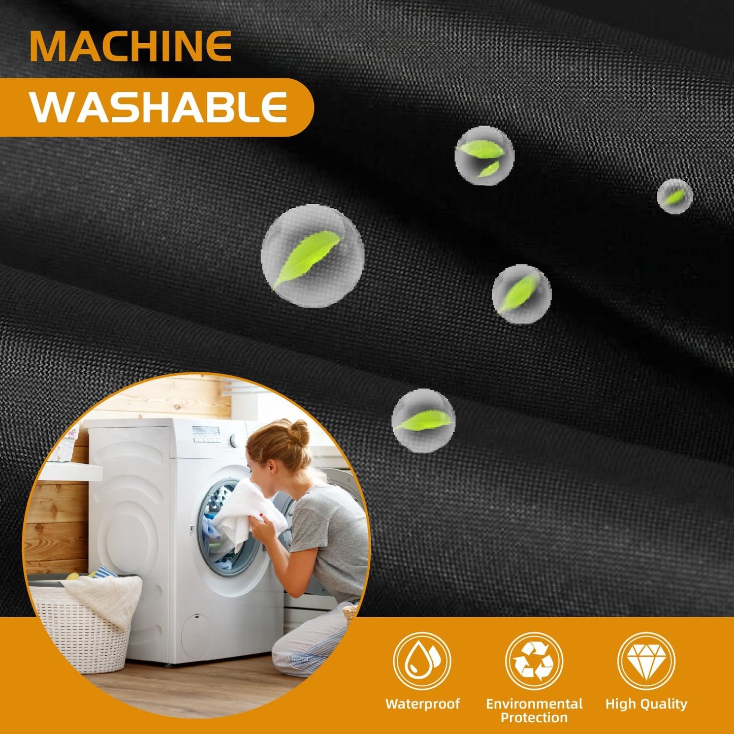 1 Pack Fabric Snap-In Shower Curtain Liner Replacement,Compatible with No Hook Shower Curtain with Snap in Liner, Removable & Water-Repellent,Machine Washable,70X54,Black