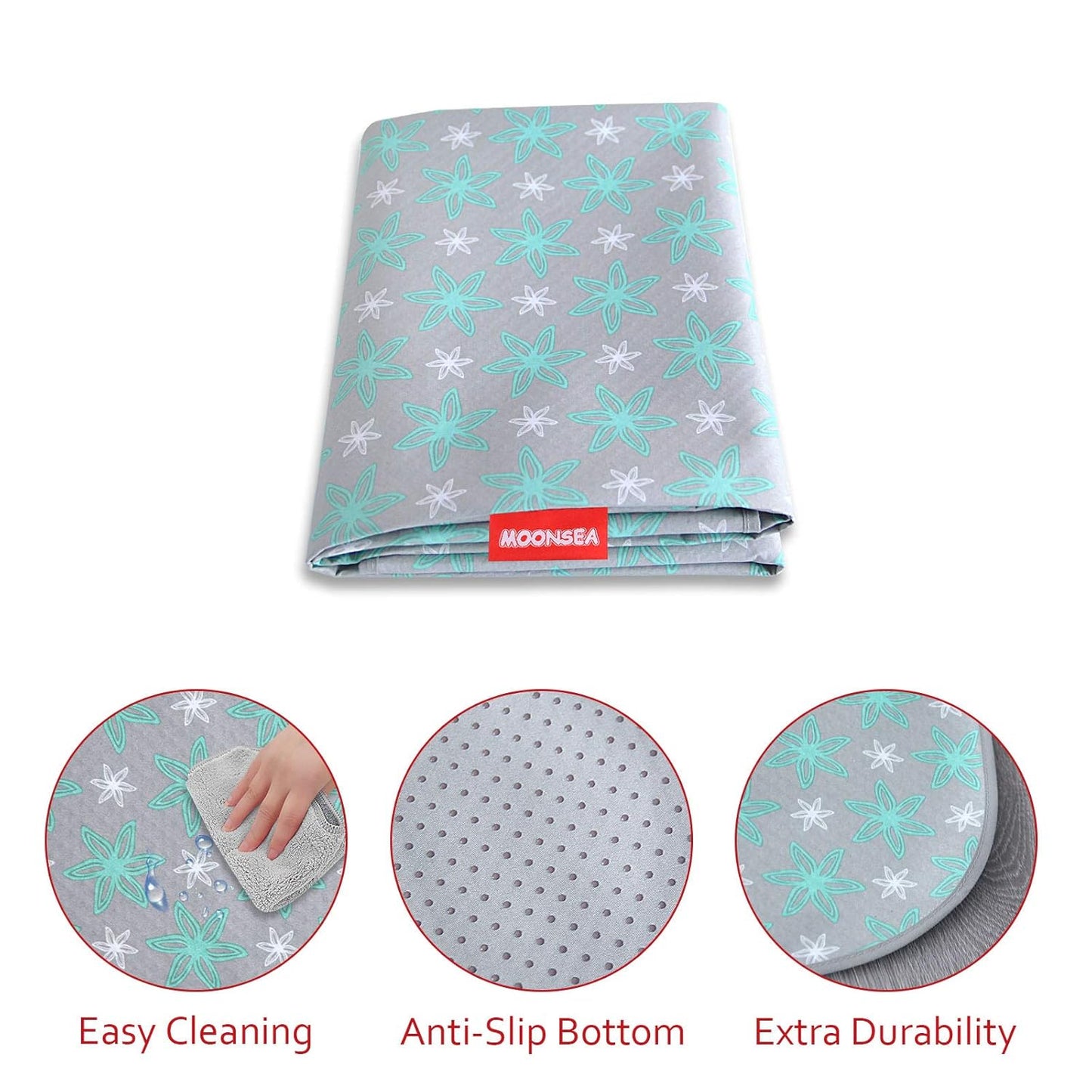 Splat Mat for under High Chair Mat, Mealtime Baby Art/Crafts/Playtime, anti Slip Waterproof Splash Machine Washable Portable Picnic Floor Feeding Table Cloth, 42X46 Inch