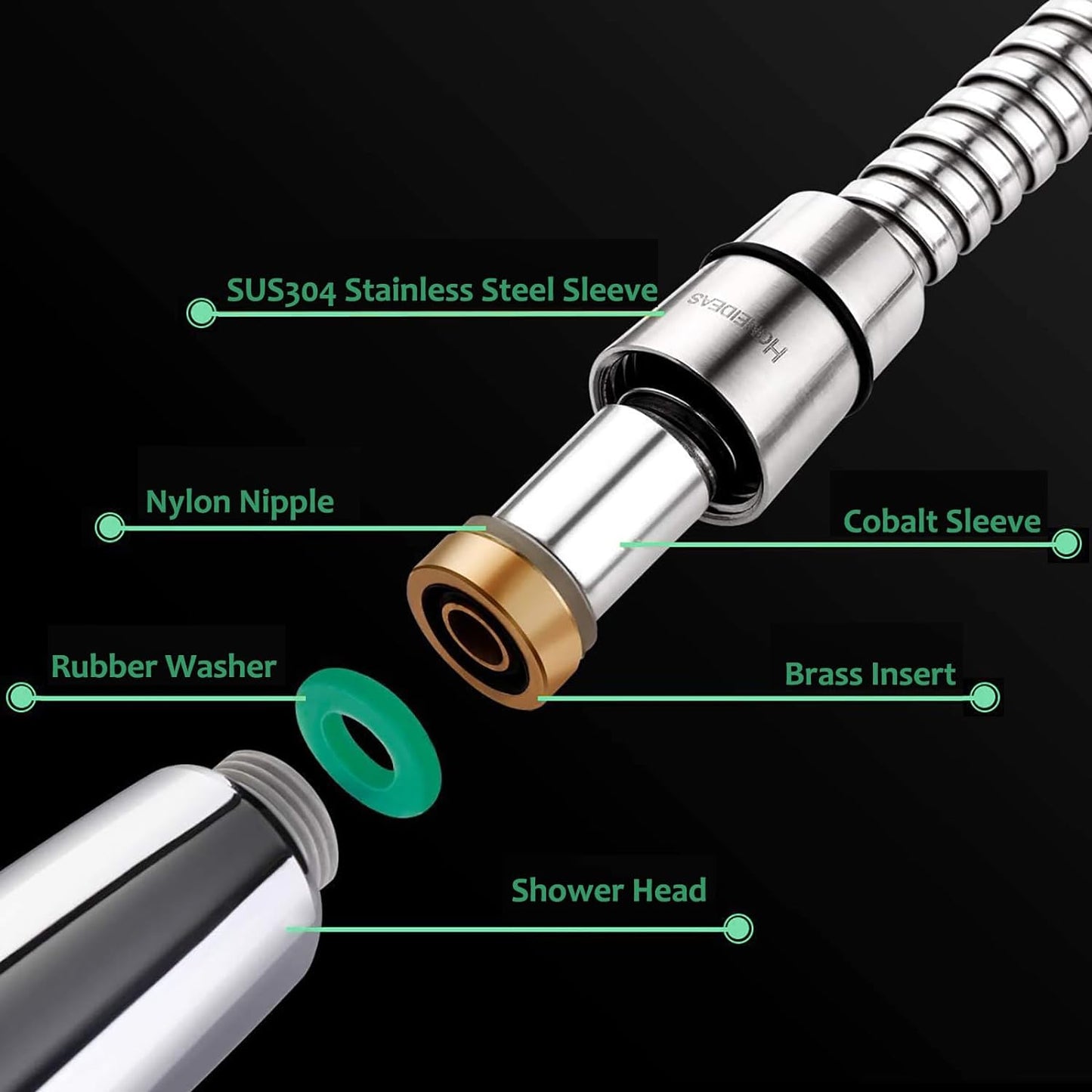 118 Inches Shower Hose, 10 Feet Extra Long 304 Stainless Steel Handheld Shower Head Hose Replacement, Flexible Hose Extension
