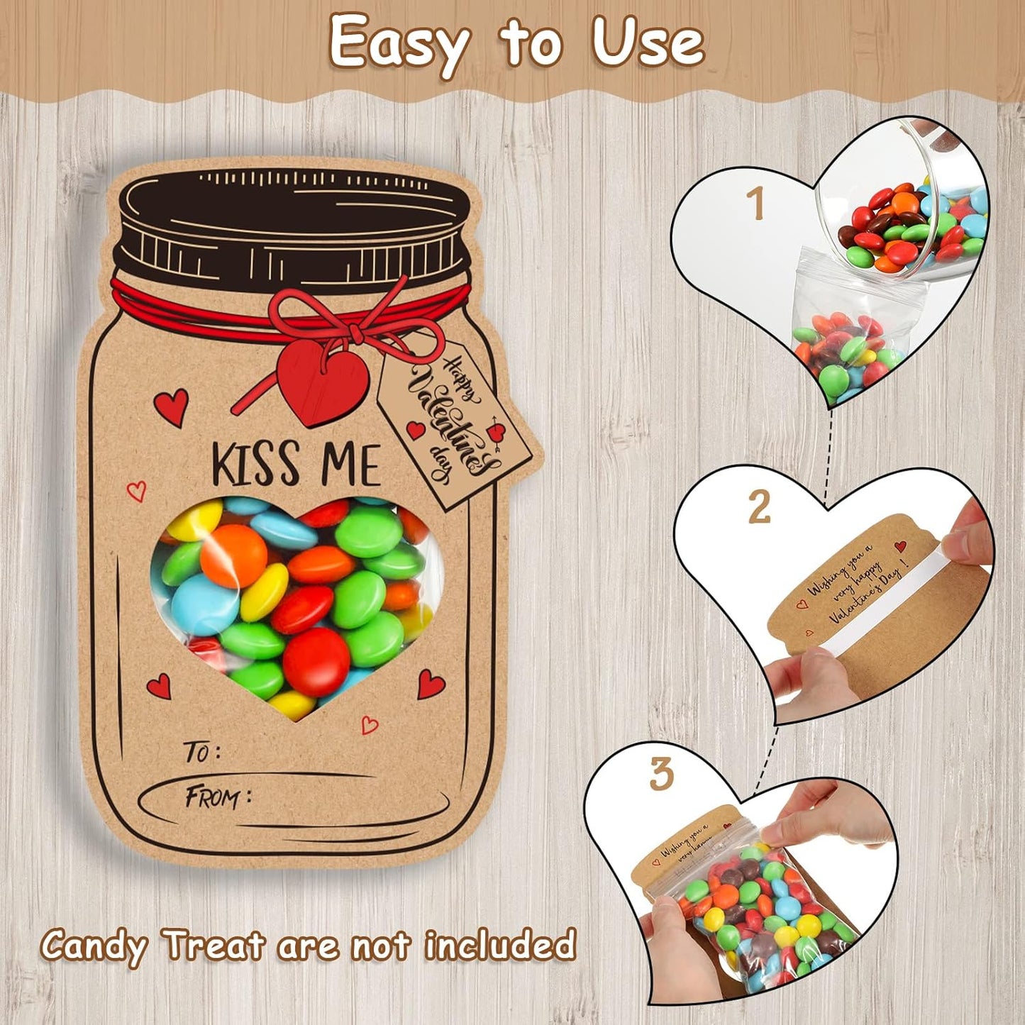 40 Pack Valentines Day Cards for Kids, Jars Happy Valentines Cards for Kids, Unique Valentines Gifts for Boys and Girls, Funny Valentines Exchange Cards Gifts School Classroom Prize Party Favors