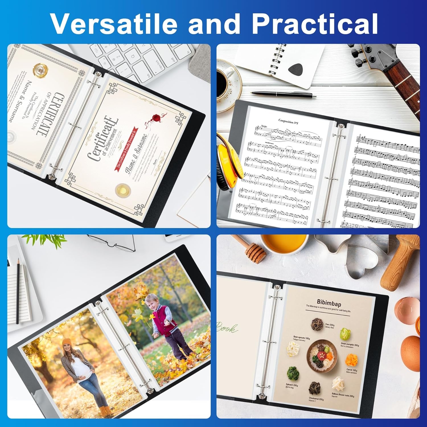 50 Pack Clear Sheet Protectors, 5.5 X 8.5 Inch Page Protectors for Mini 3 Ring Binder,Top Loading Paper Protector for Documents and Photos