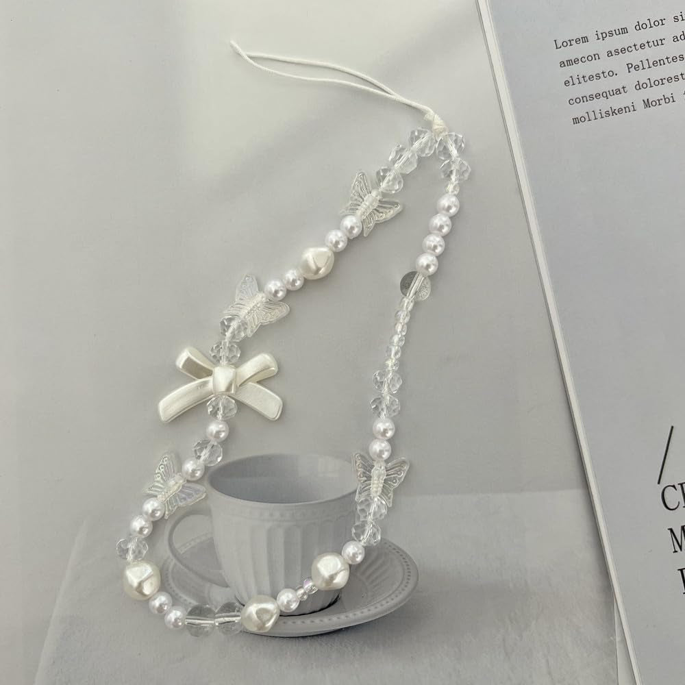 Butterfly Bow Phone Charm Aesthetic Y2K Cell Phone Charms Strap Accessories for Keychain Camera
