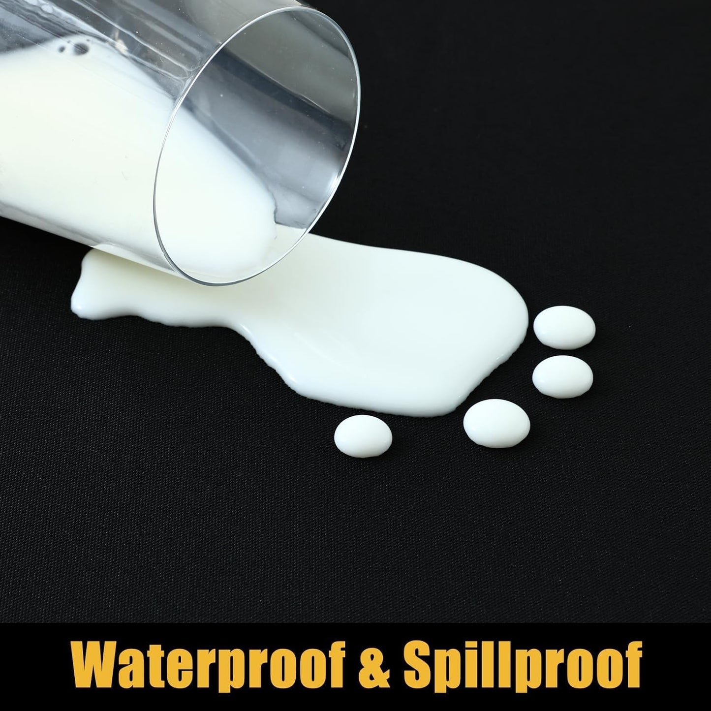 2 Pack Rectangle Picnic Table Cloth, Waterproof Elastic Fitted Tablecloths, Washable Polyester Rectangular Patio Table Cover for Camping, Indoor and Outdoor (Black, 30"X48")