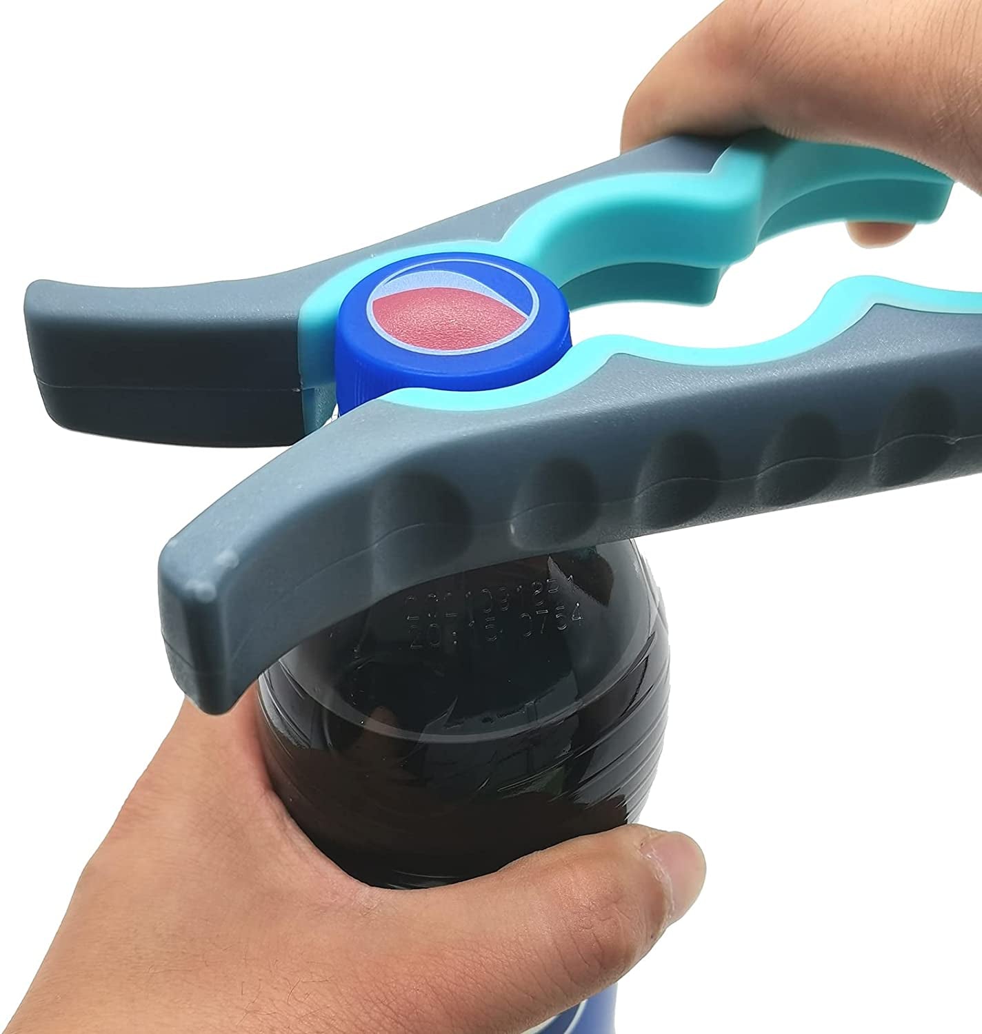 Ergonomic Jar, Bottle, and Can Opener for Individuals with Limited Hand Strength - Ideal for Seniors and Arthritis Patients (Blue and Grey)