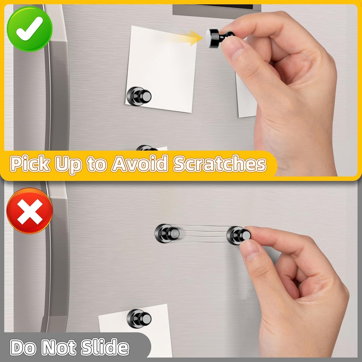 16-Piece Heavy-Duty Magnetic Clips for Refrigerator and Whiteboard - Durable Small Push Pins for Office, Kitchen, Classroom, and Organization