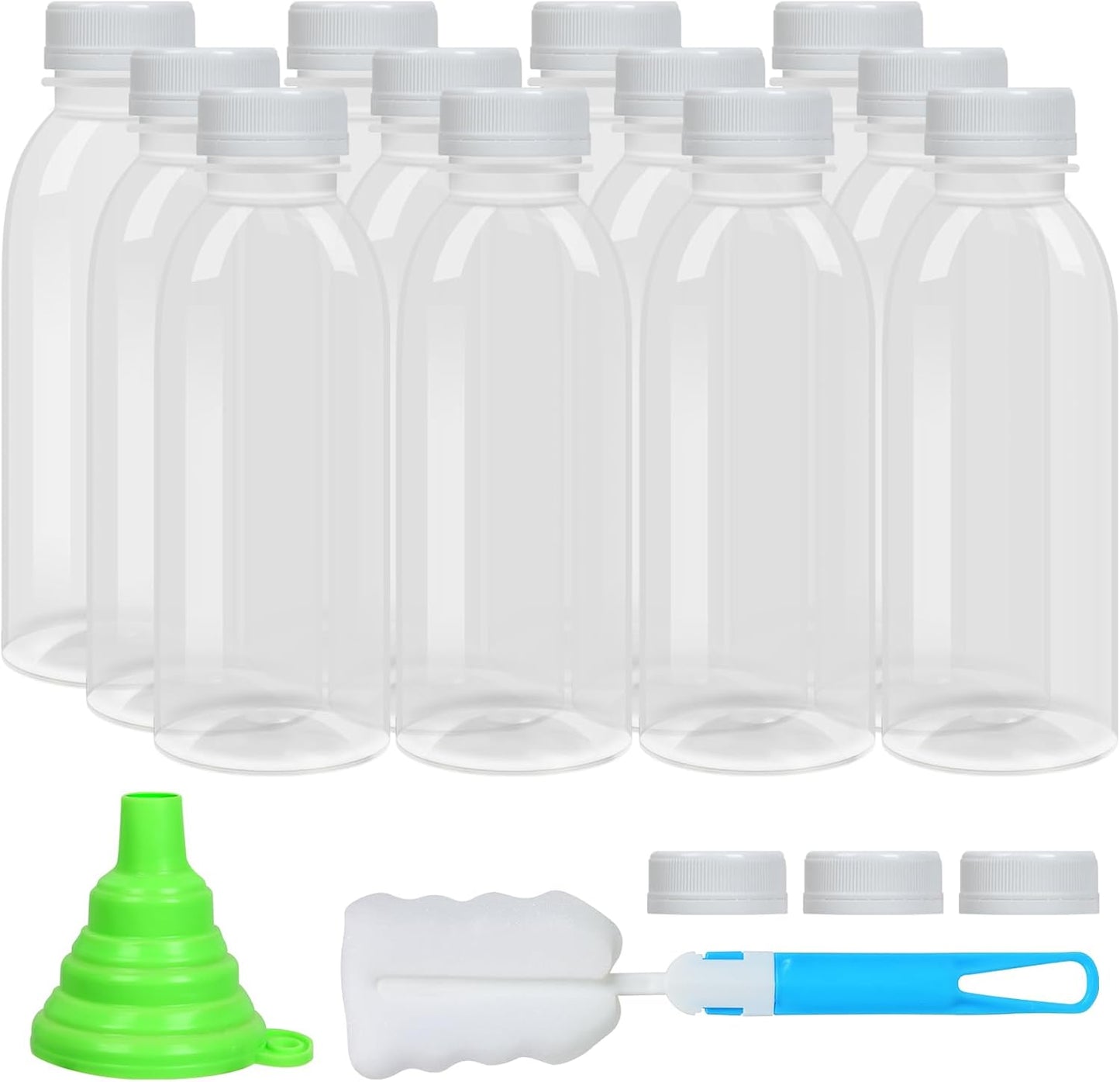 Dishwasher Safe 16Oz Plastic Bottles with Caps Reusable BPA Free PP5 Juice Milk Water Smoothie Bottle Heat-Resistant Refillable