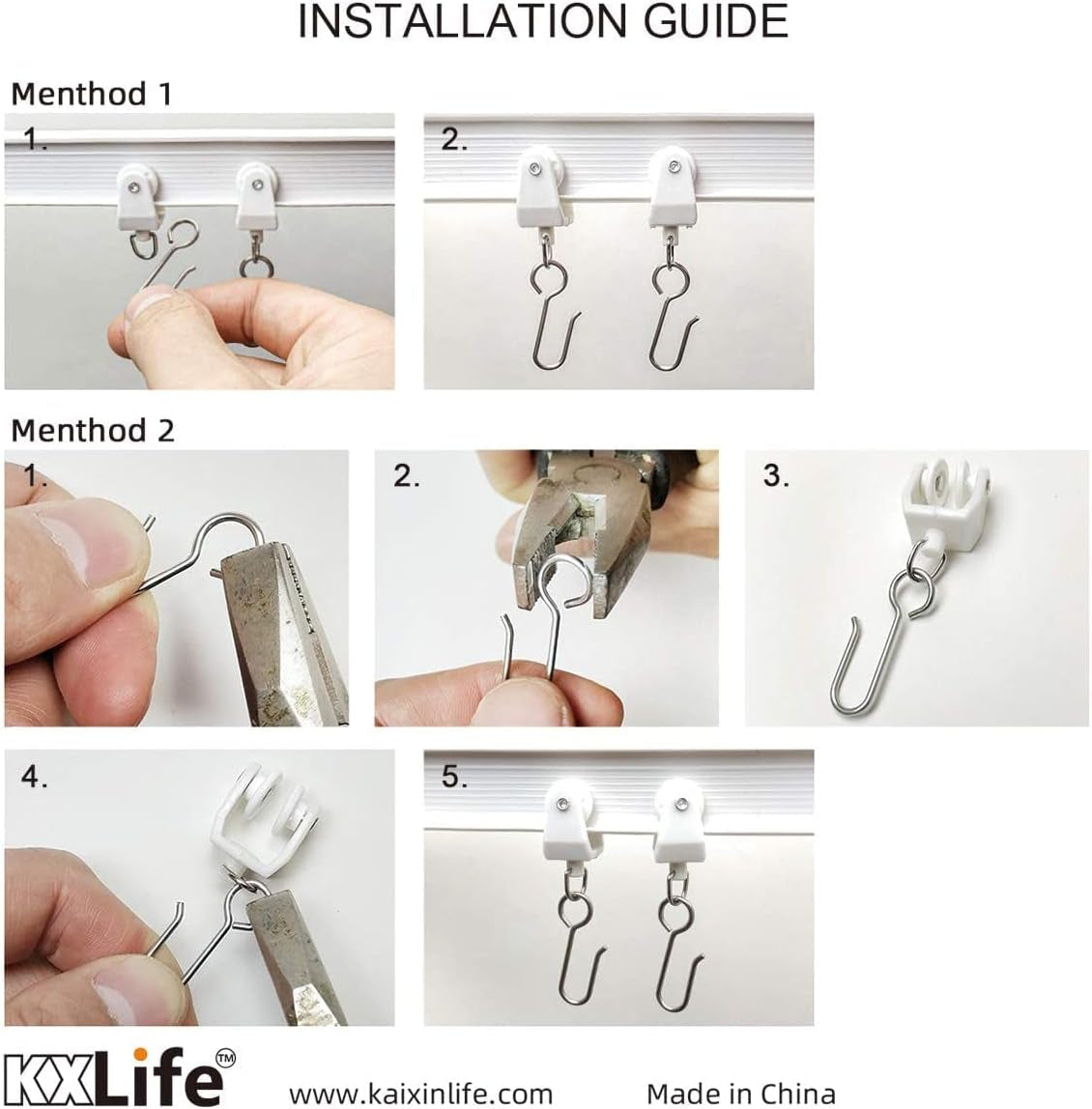 Carrier Rollers for Flexible Ceiling Curtain Track, Bendable Curtain Track Pulley, Curtain Track Carrier Hooks(Set of 24)