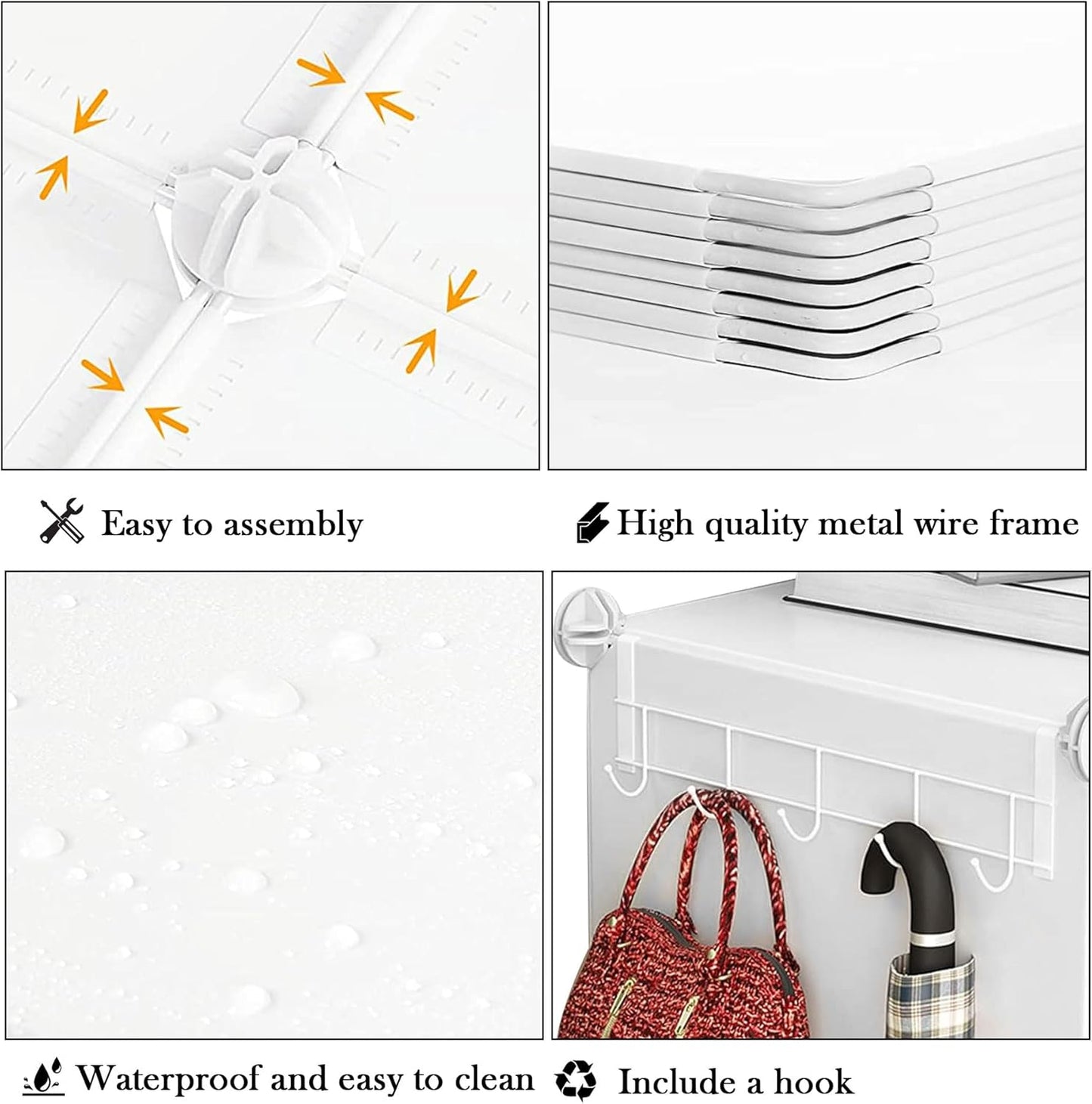 Shoe Rack, 8 Tier Shoe Storage Cabinet with Door, 32 Pair Shoe Organizer Shelves for Closet Hallway Bedroom Entryway, White