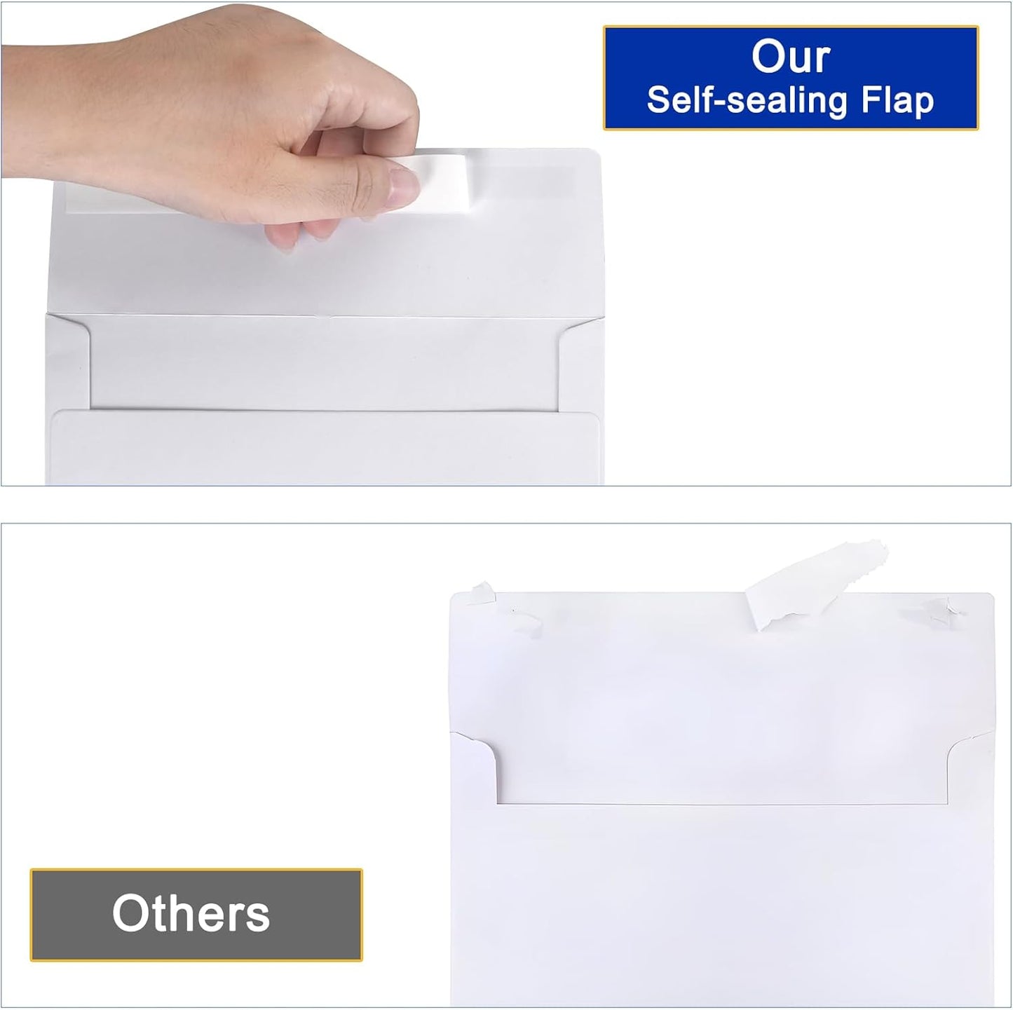 100 Pack 5X7 Envelopes for Invitations, A7 Printable White Envelopes, Envelopes Self Seal for Weddings, Invitations, Photos, Postcards, Greeting Cards, Mailing