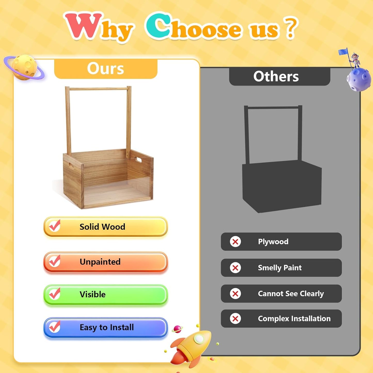 Elegant Wooden Baby Shower Crate with Handle - Ideal Gift Basket for Baby Clothes and Thoughtful Pregnancy Gifts for New Parents