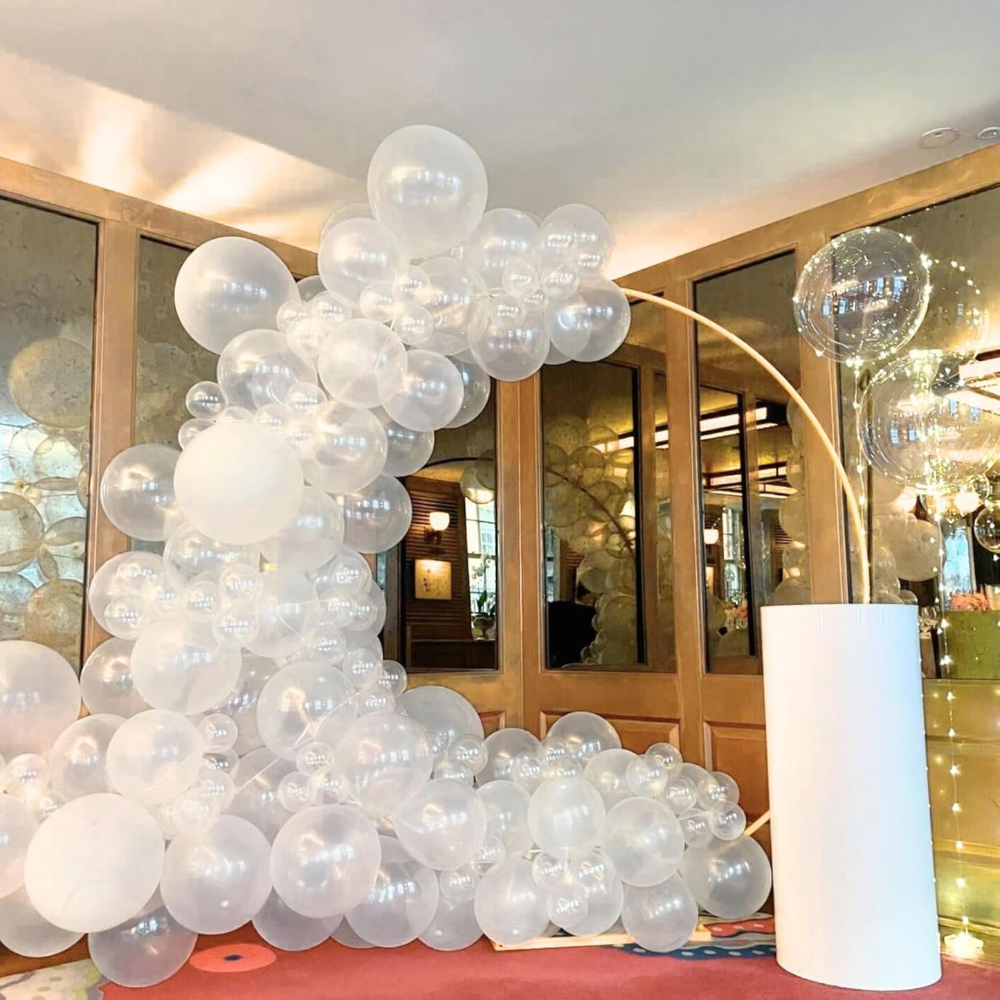 120Pcs Clear Balloons, 18 12 10 5 Inch Transparent Balloons Different Sizes Clear Balloon Garland for Baby Shower Wedding Bridal Shower Birthday Party Decorations
