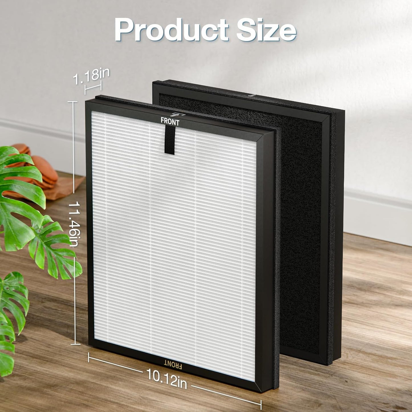 2 Pack HAP603 Replacement Filter Compatible with ECOSELF HAP603 / HAP603WF Air Purifier, Air Purifiers Replacement Filter for Home Large Room, # RFHAP603, White