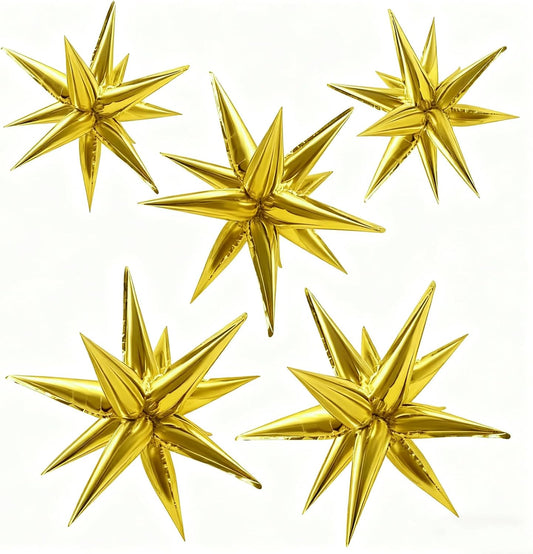 60 Pcs Star Balloons Foil Explosion Balloon Large Mylar Balloons Bulk Party Decoration for Birthday Wedding Anniversary Graduation Baby Shower Gender Reveal Christmas New Year