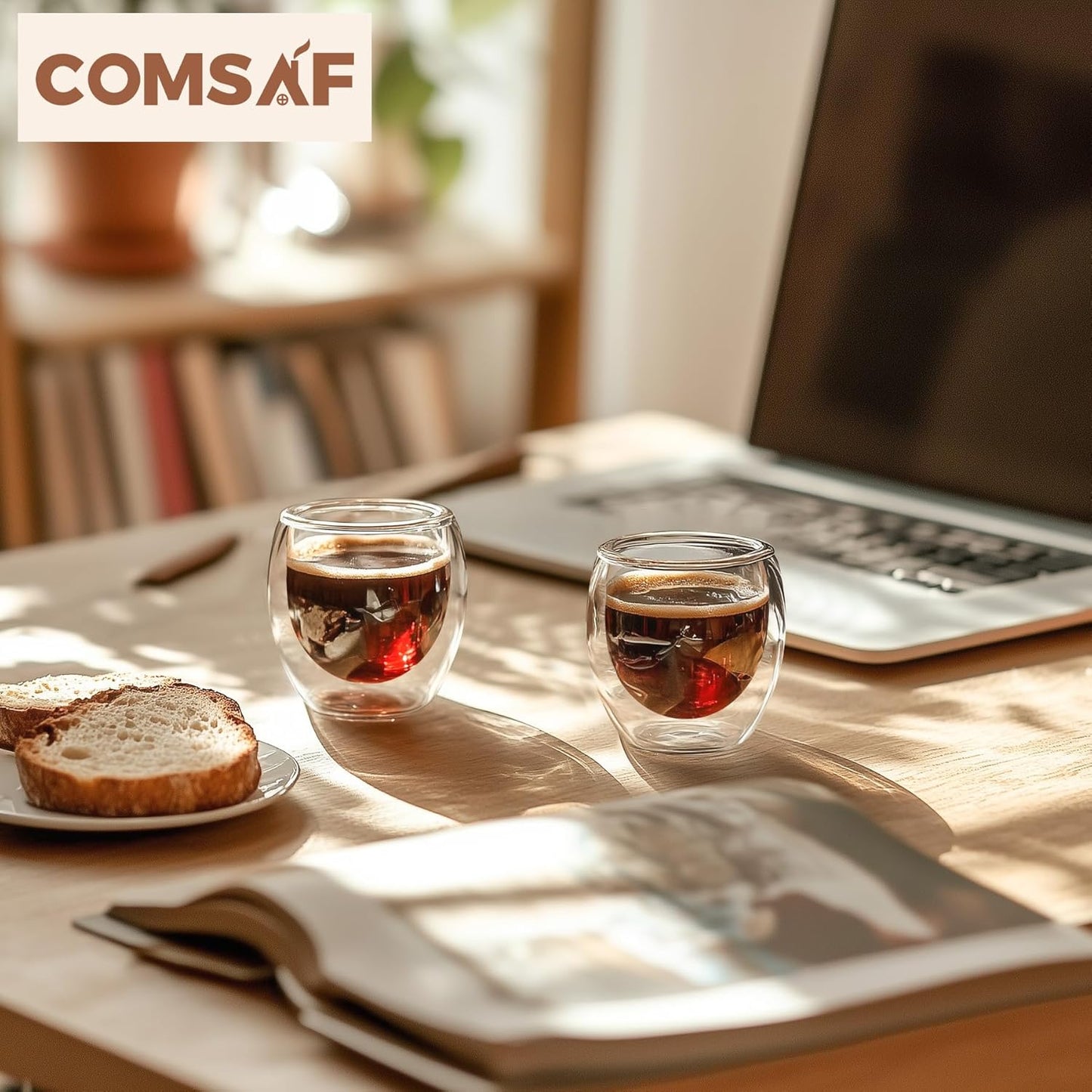 Double Walled Espresso Cups 3 Oz, Glass Espresso Shot Cup Set of 2, Small Coffee Mugs for Ristretto, Lungo, Machiato, Ideal Gift for Chrismas, Brithday