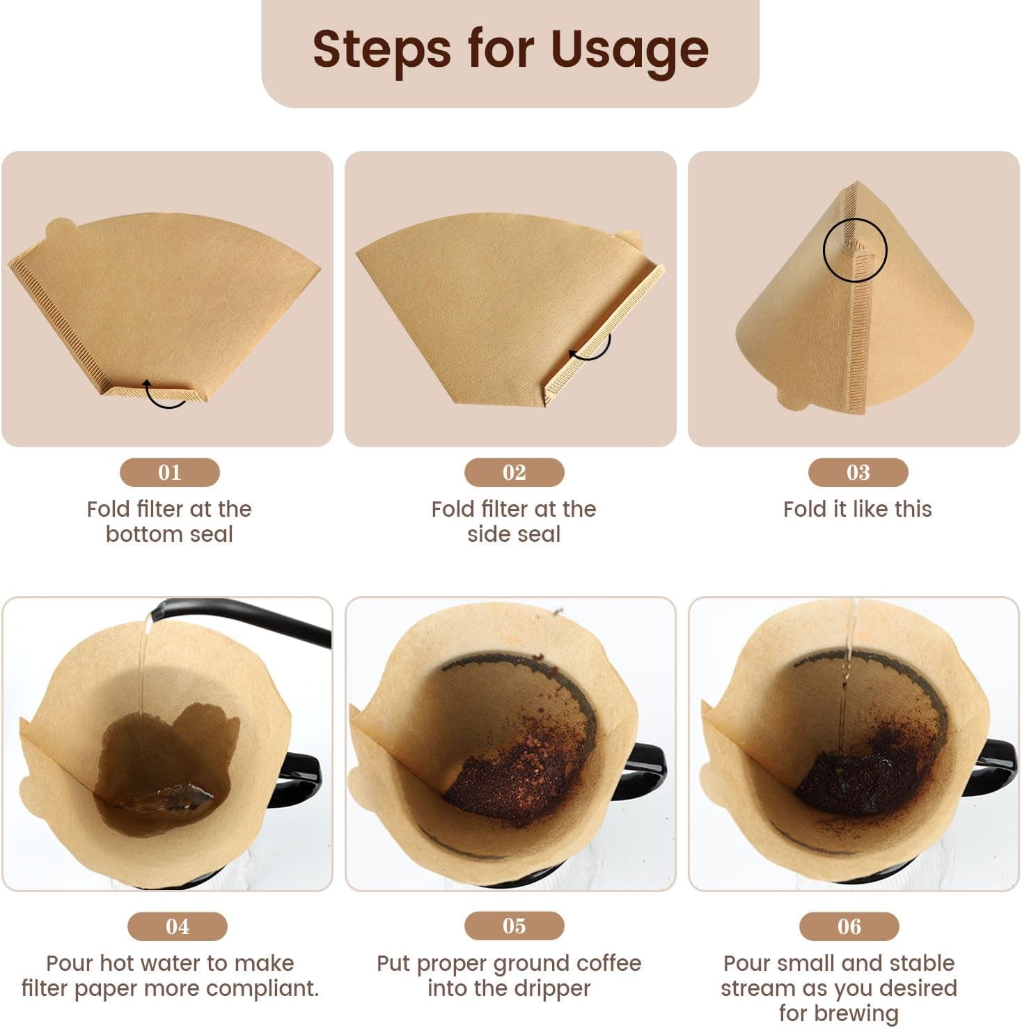 160 Count Cone Coffee Filters #4, Unbleached 04 Coffee Filters 8-12 Cup, Disposable Natural Paper Filters, No.4 Cone Filters for Ninja, Pour over and Drip Coffee Maker