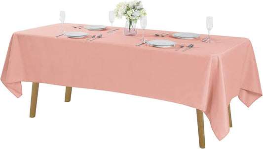 Rectangle Tablecloth 60X102 Inch Washable Polyester Fabric Table Cloth for Wedding Party Dining Banquet Decoration(60X102, Dusty Pink)
