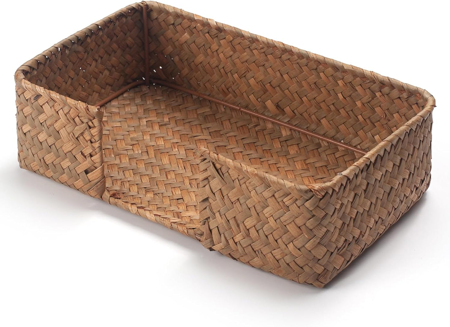 Seagrass Napkin Holder Rectangular Woven Flat Napkin Basket Tray for Tables 9.5" X 5.5" X 2"