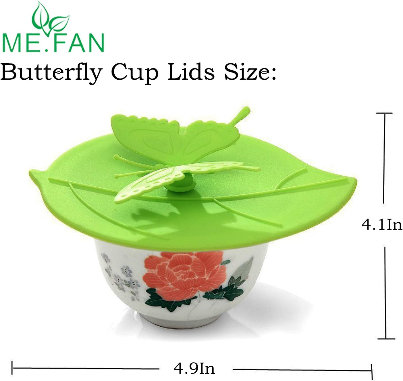 Silicone Cup Lids - Creative Butterfly Mug Cover - Anti-Dust Airtight Seal Hot Cup Lids 6 Set in Bright Colors