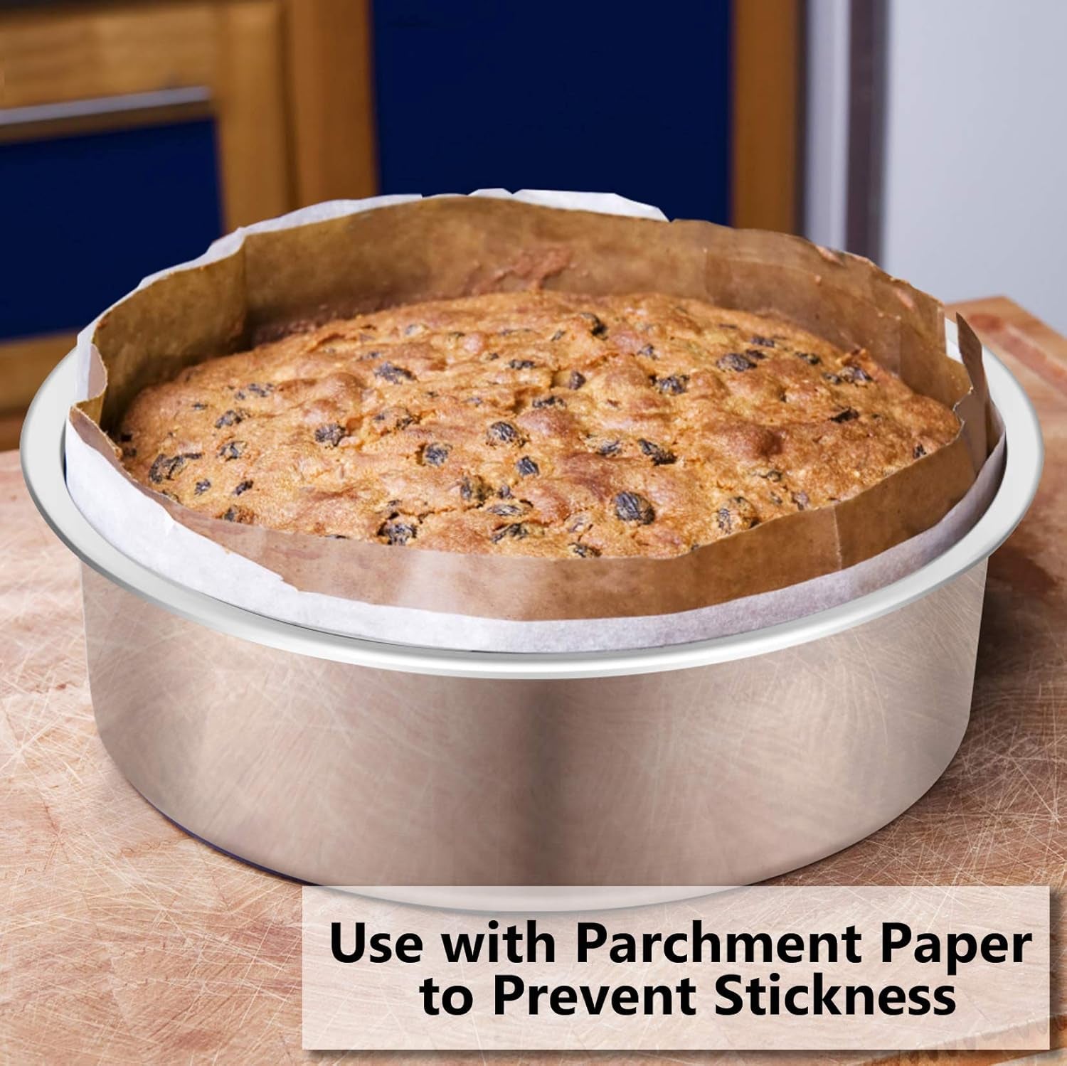 Cake Pan Set of 3, 4" + 6" + 8" round Baking Layer Tier Cake Pans Tins, Stainless Steel Bakeware for Birthday Weeding, Heavy Duty & Non Toxic, Mirror Finish & Dishwasher Safe