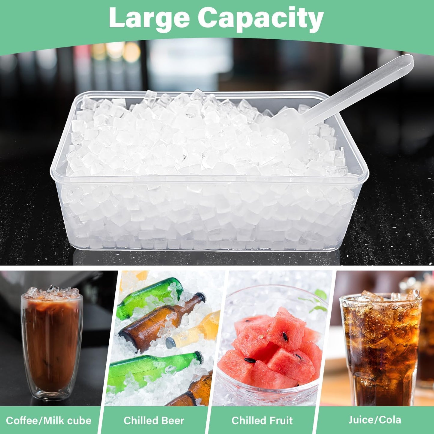 Mini Ice Cube Tray for Freezer: Small Ice Trays for Freezer with Bin - 117×4PCS Easy Release Nugget Ice Tray - Crushed Ice Tray with Container