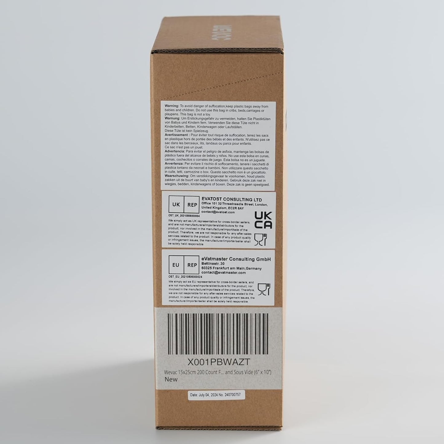 6” X 10” 200 Count Food Vacuum Sealer Bags Keeper, Precut Pint, Ideal for Food Saver, BPA Free, Commercial Grade, Great for Storage, Meal Prep and Sous Vide