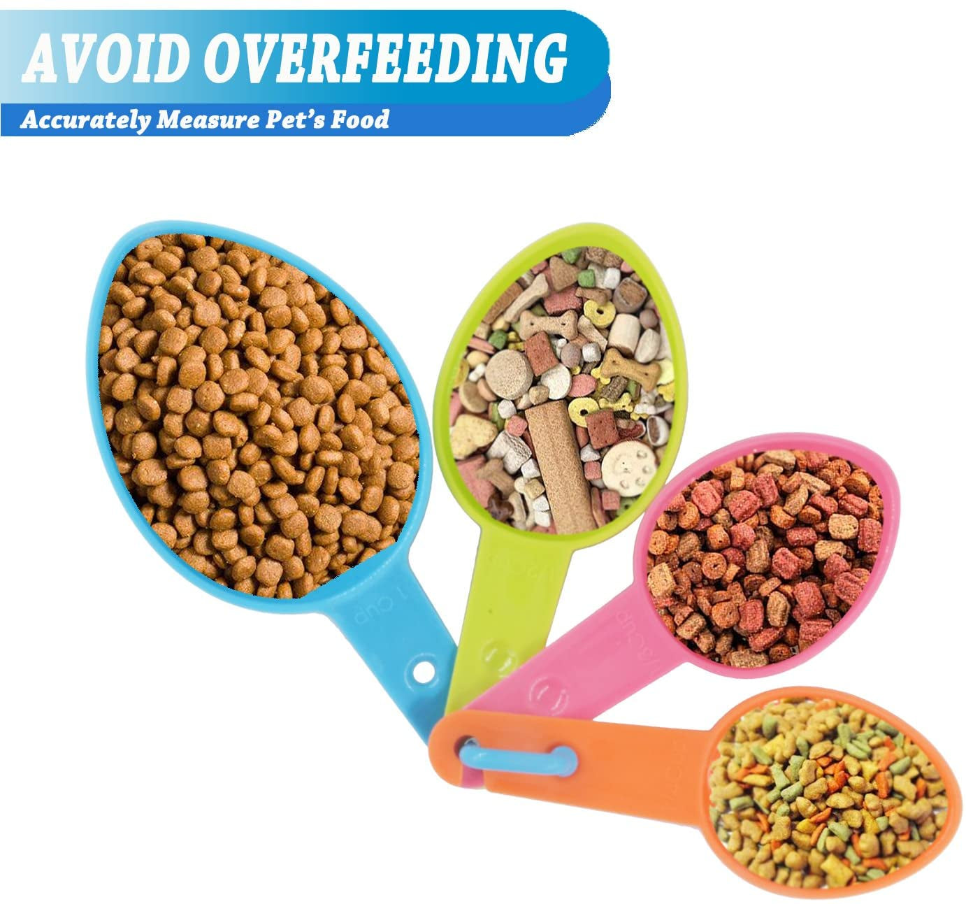 Pet Food Scoops Plastic Measuring Cups Set for Dog Cat and Bird Food (Random Color)