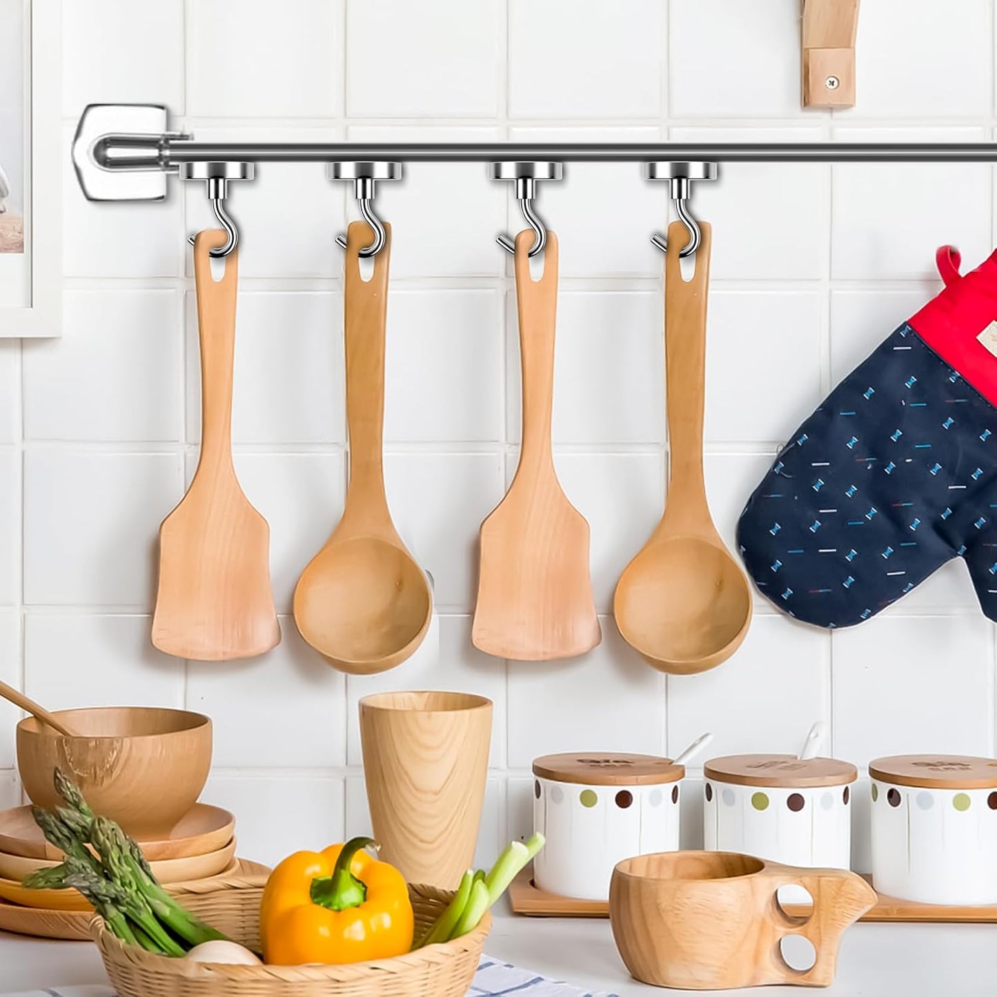 Heavy-Duty Magnetic Hooks - 80 lbs Capacity, Super Strong for Cruise Cabins, Refrigerators, Classrooms, and Grills (Silver, Pack of 10)