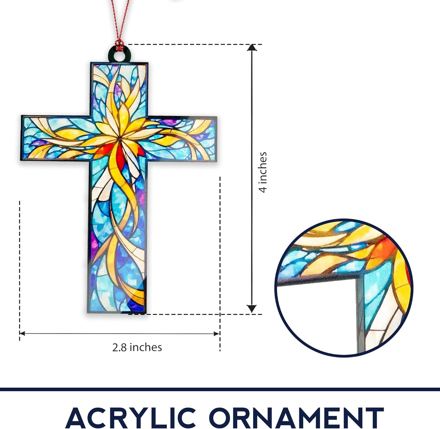 Cross Christmas Ornaments 2025, Jesus Christmas Decorations, Cross Ornament for Tree, Religious Gifts for Women, Nativity Cross Christian Gift for Xmas Holiday Church, Bible Gifts, Grace, New Year