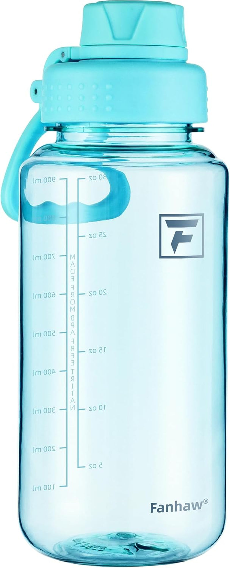 32 Oz Clear Water Bottle with Fast-Flow Spout Lid, Bpa-Free Tritan, Wide Mouth, Leakproof, Reusable Bottle for Gym, School, Office, Travel (Baby Blue)