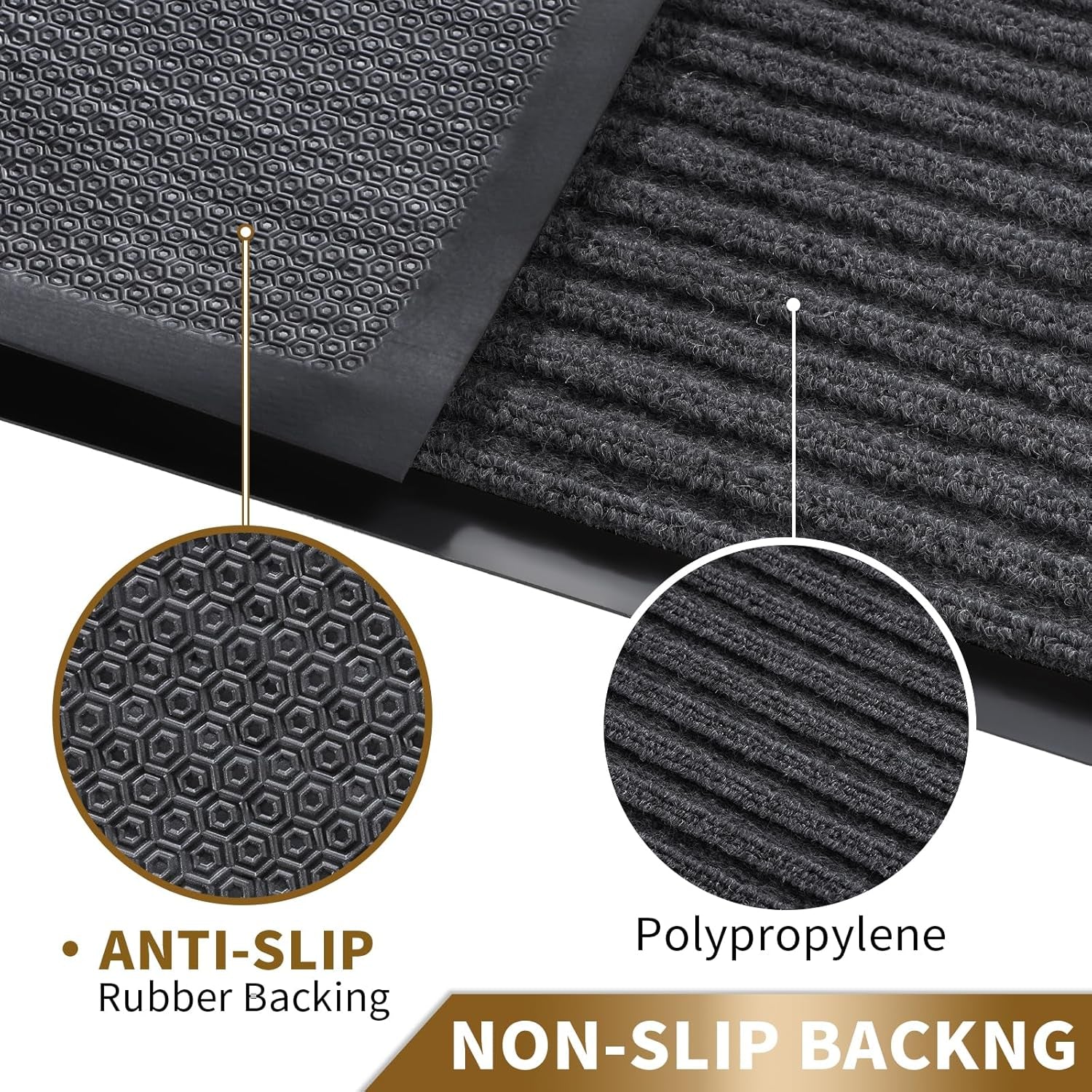Front Door Mat Outdoor Indoor Entrance, 100% Waterproof All-Season All Weather Doormat, Welcome Matt outside Entry, Non Slip, Low Profile, Heavy Duty Patio Porch Floor Mats,29.5 X 17,Grey