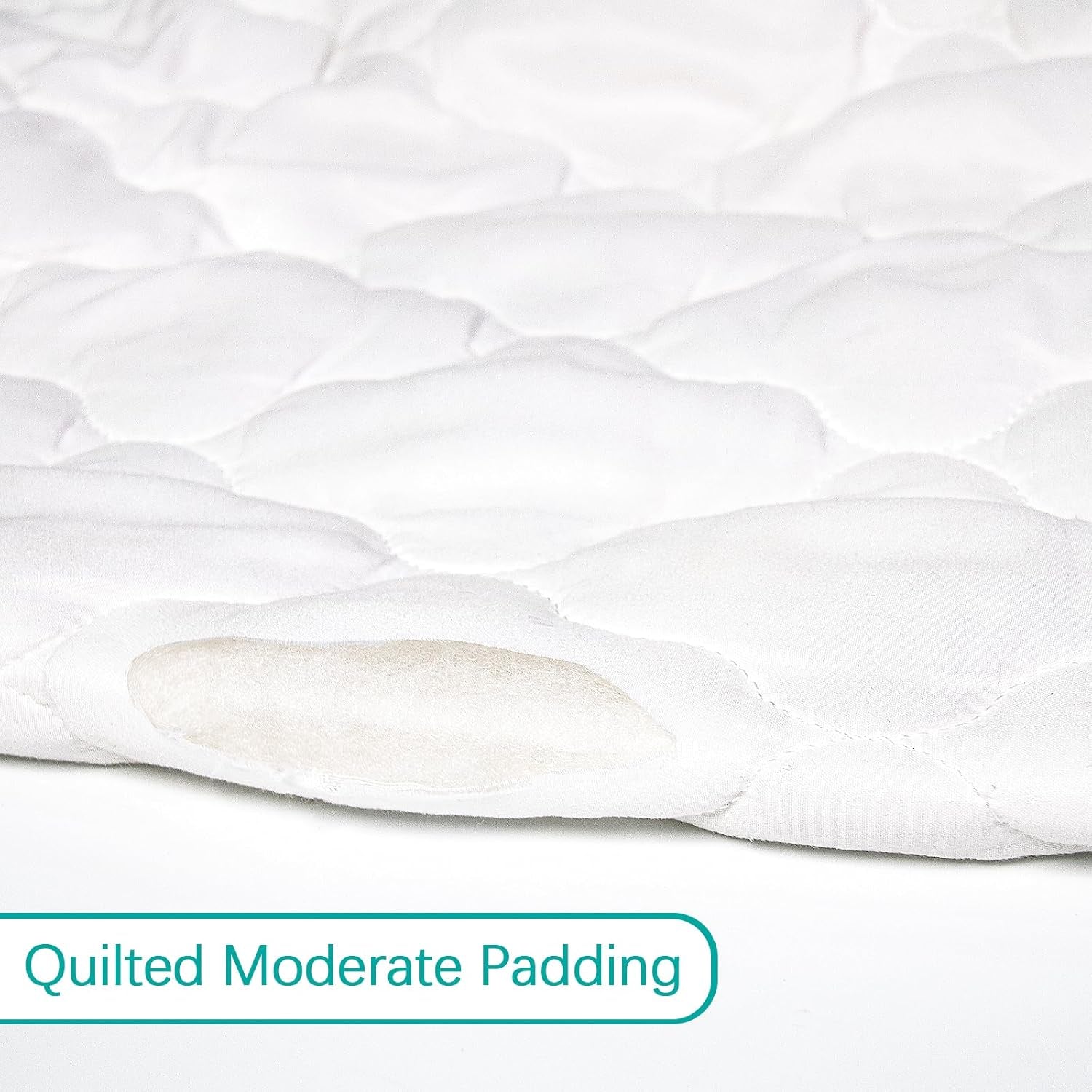 Crib Mattress Protector Sheets Fitted Waterproof Crib Mattress Pad Cover, Noiseless & Machine Wash 100% Absorbent Crib/Toddler Mattress Protector Sheet Quilted, White, 52" X 28"