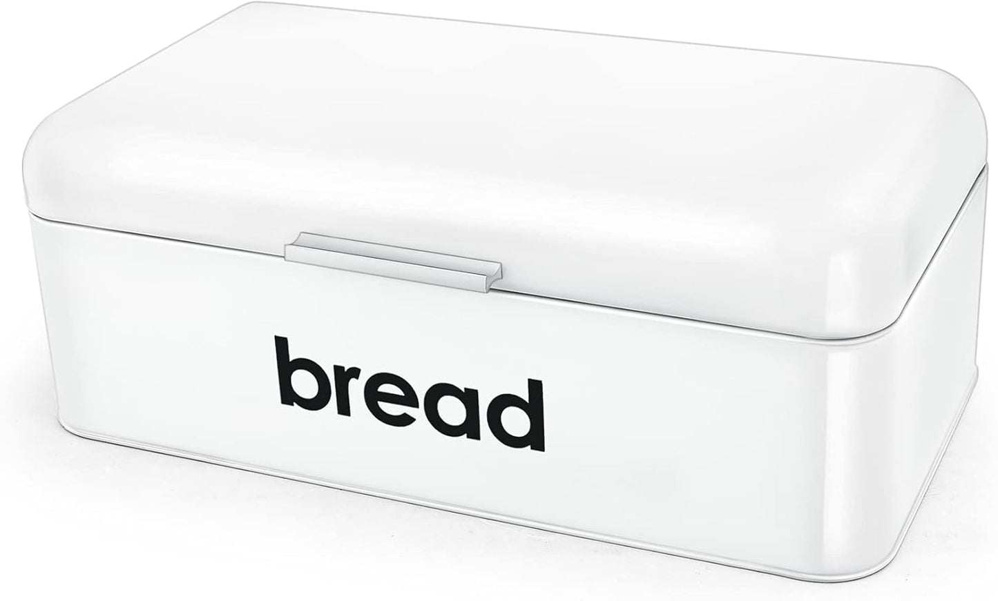 Bread Box(16.5" X 9"), Teal Bread Bin for Kitchen Counter, Storage Loaf/Doughnut/Cake/Biscuit/Baked Goods, Smooth Surface &Sturdy Handle & Air Holes, White