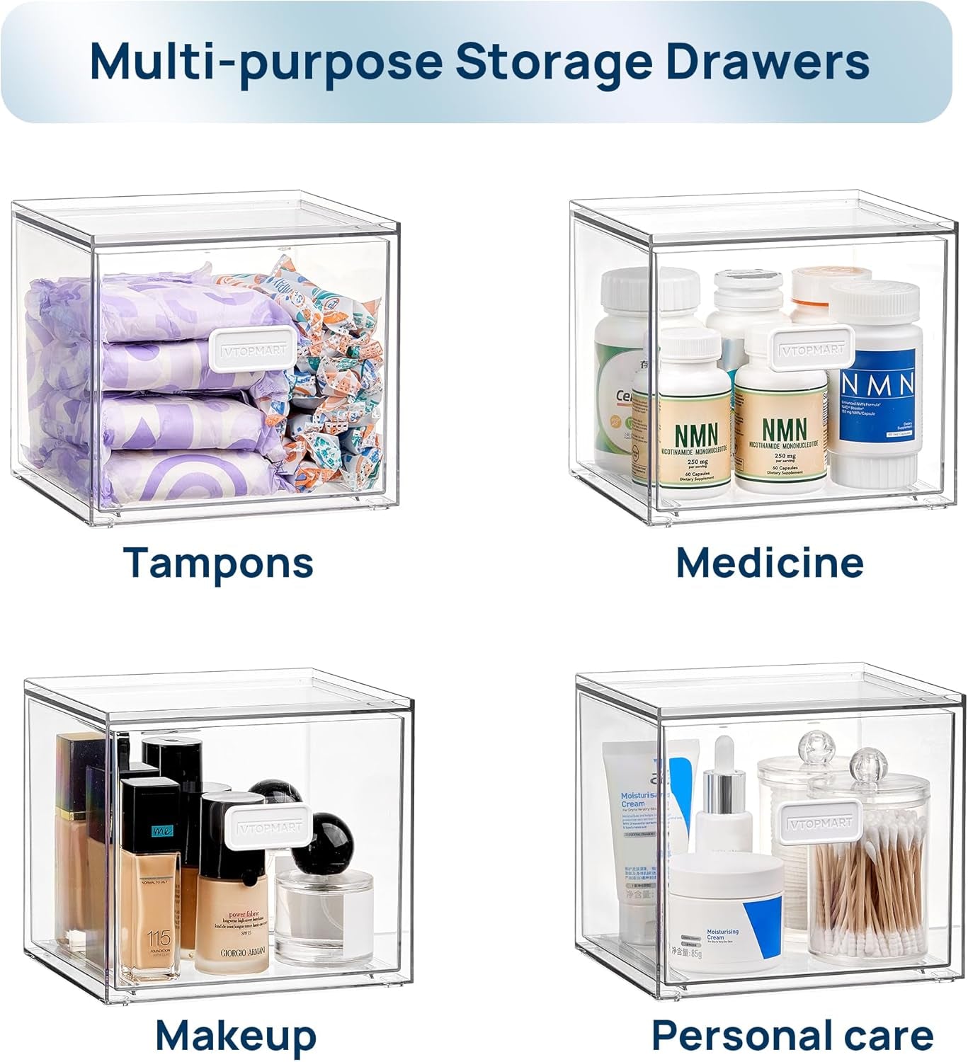 Disposable Facial Towels Holder,Clear Storage Drawer Compatible with Clean Skin Club Towel Xl,Acrylic Box Hold 50 Count,Stylish and Functional Bathroom Accessory for Coutertop Organization