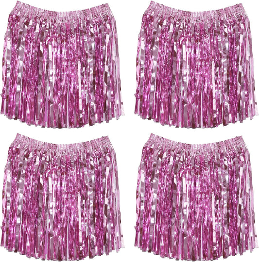 Foil Fringe Skirts Skirts for Birthdays Cheeleading Dance Performances - 4 Packs