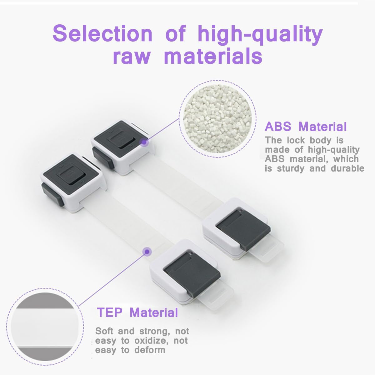 Child Proofing Cabinet Locks 4 Pack & Child Safety Cabinet Strap Locks 4 Pack