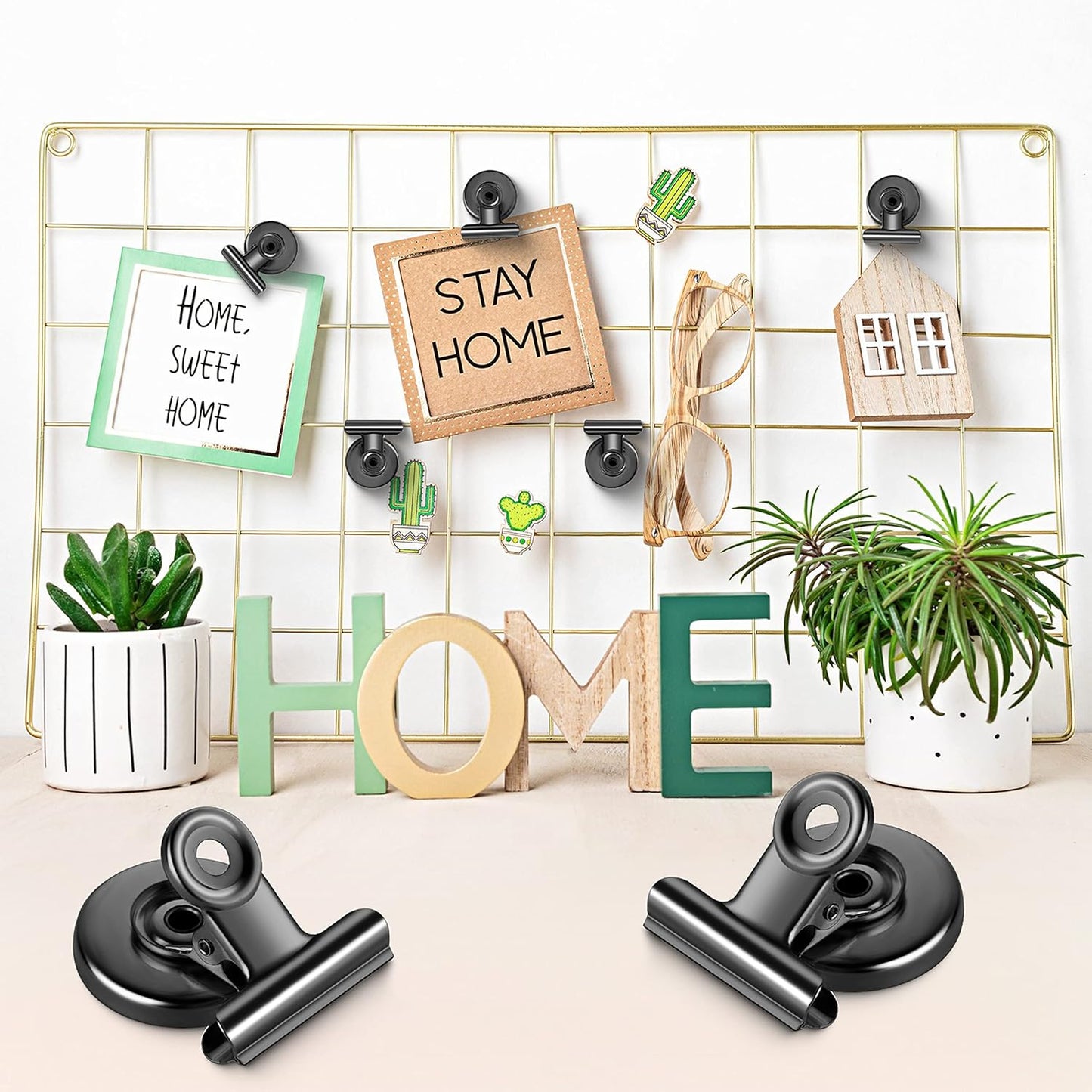 6 Pack Magnetic Clips Heavy Duty, Magnet Clips for Fridge, Refrigerator Magnets, Strong Magnetic Clip,Scratch Free Magnets with Clip for Refrigerator, Whiteboard, Classroom, Locker(Black)