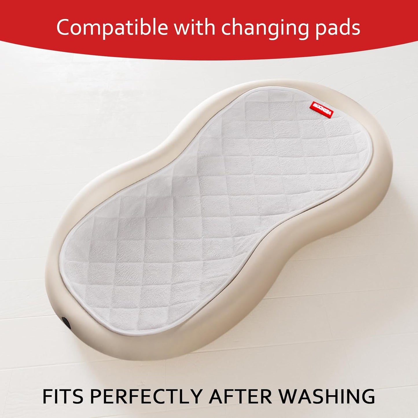 Quilted Thicker Changing Pad Liner 3 Pack Waterproof, Fit for Changing Table Liners Are Warm on a Baby'S Back Non-Slip Design Reusable Pads Machine Washable, White