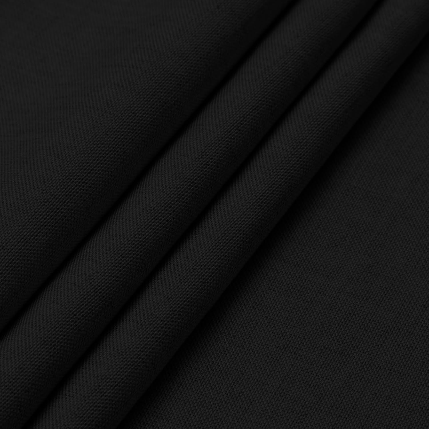 Faux Linen Waterproof Spill-Proof Tablecloth Stain Resistant round Table Cloth Wrinkle Free Decorative Fabric for Kitchen, Dining, Party, Weddings, Restaurants (70 In-Round, Black)